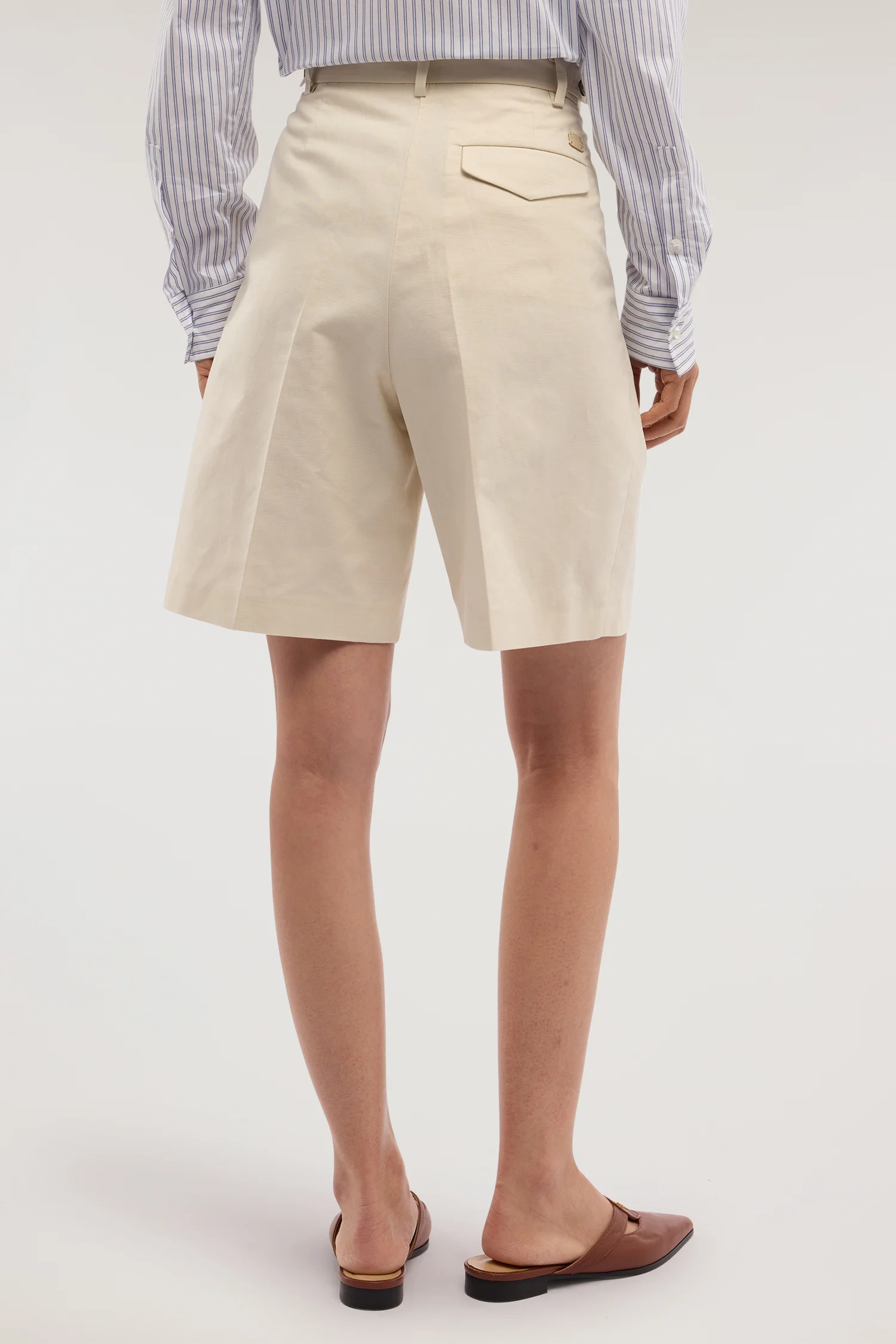 Bermuda shorts in cotton and linen - Image 3