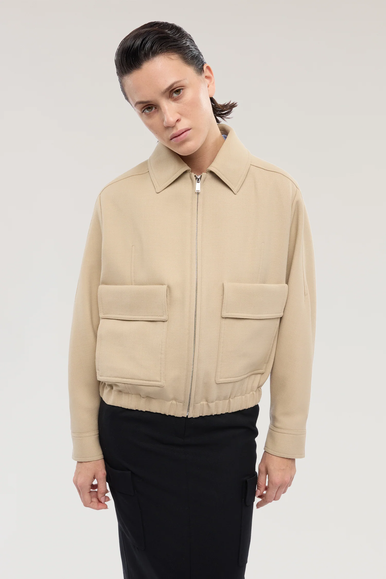 Bomber jacket in cool wool