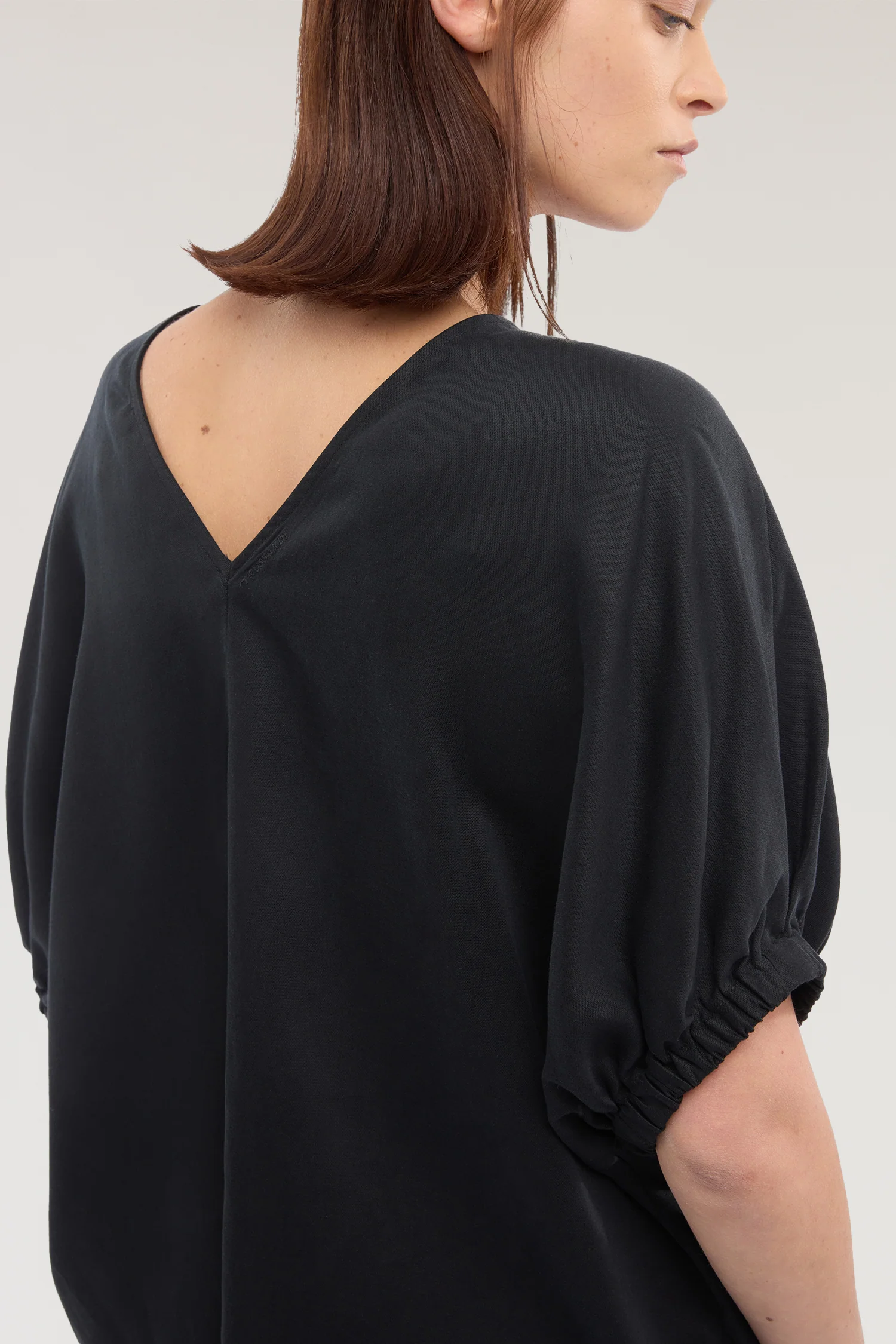 Boxy blouse in lyocell and linen