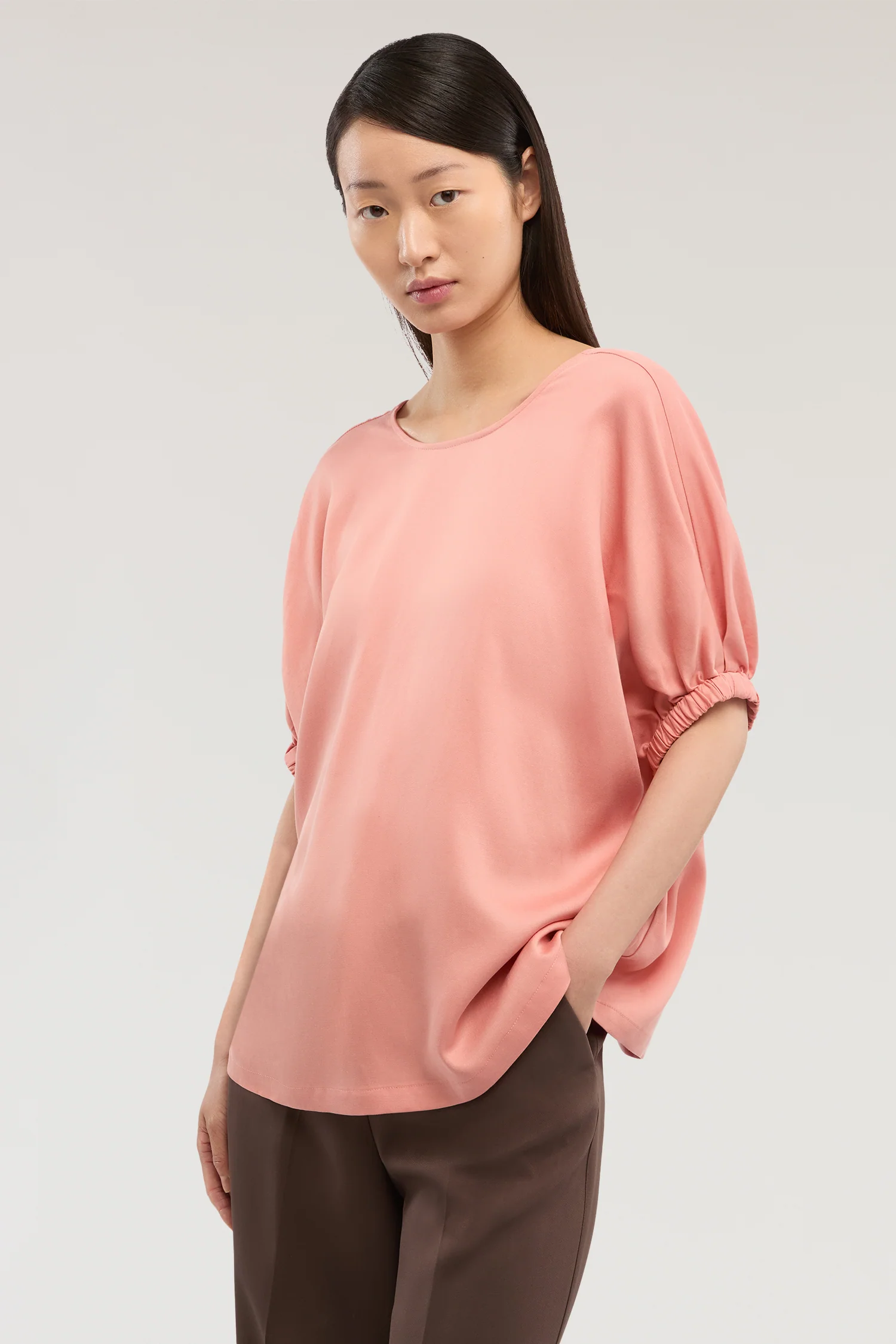 Boxy blouse in lyocell and linen - Image 2