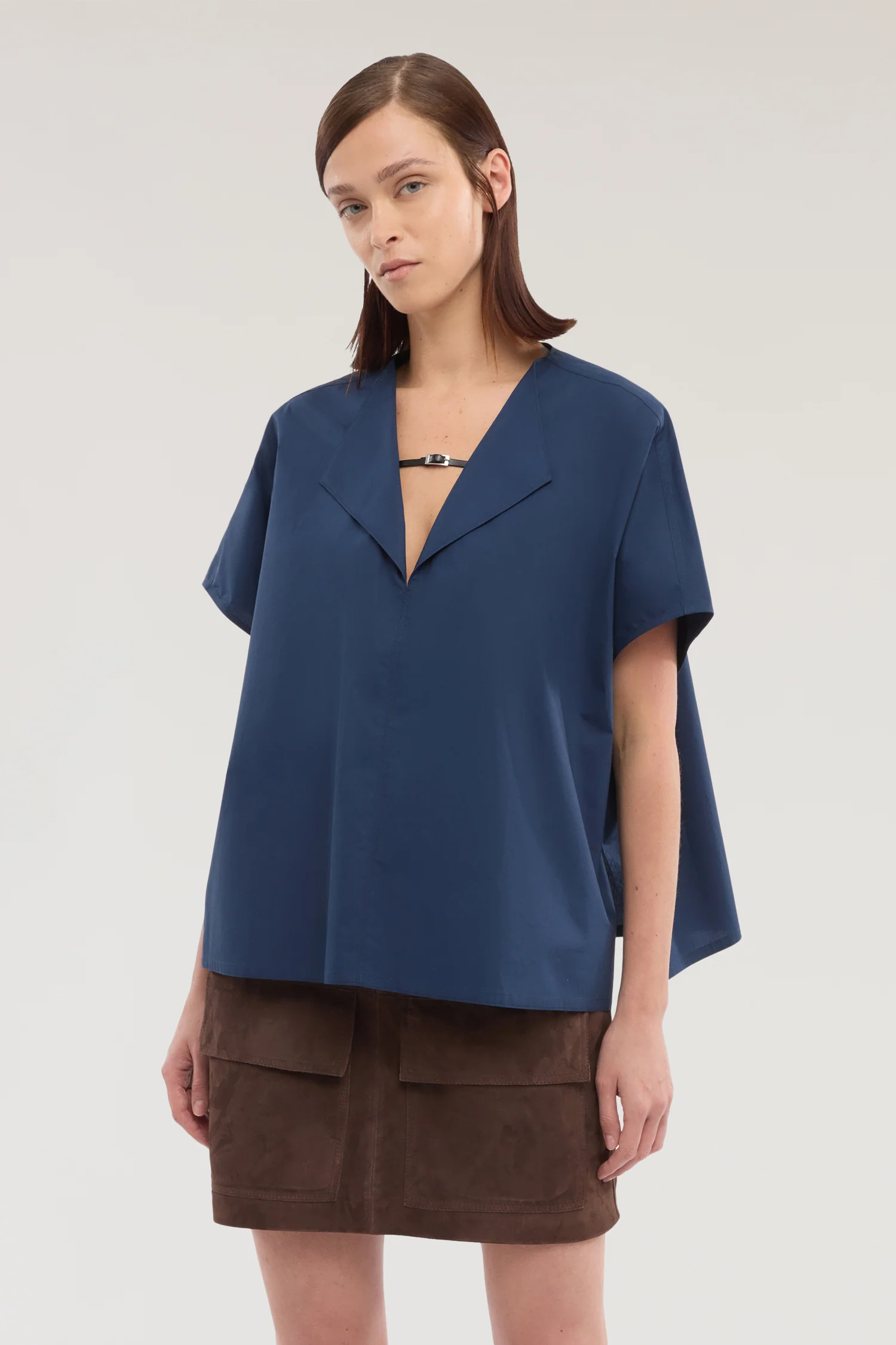 Boxy blouse in poplin