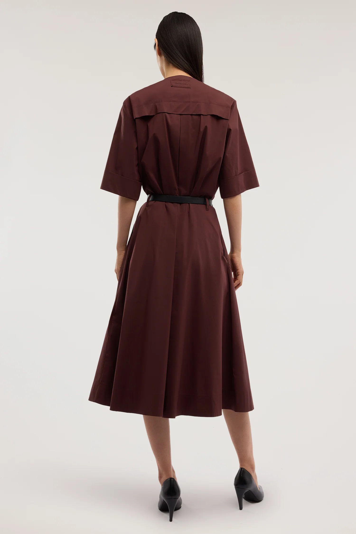Chemisier dress with pockets in poplin - Image 3