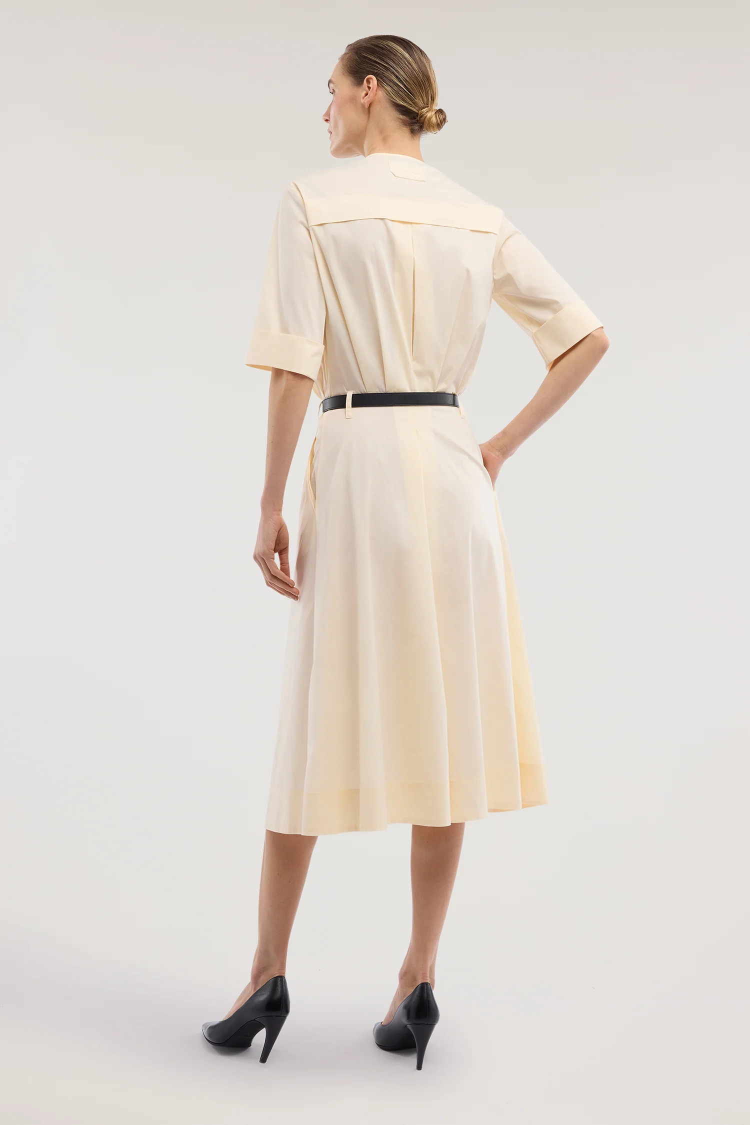 Chemisier dress with pockets in poplin - Image 3