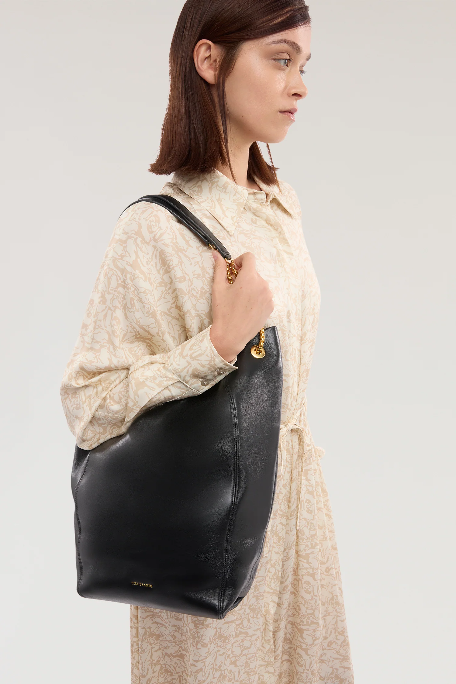 Chemisier dress with viscose twill print - Image 4