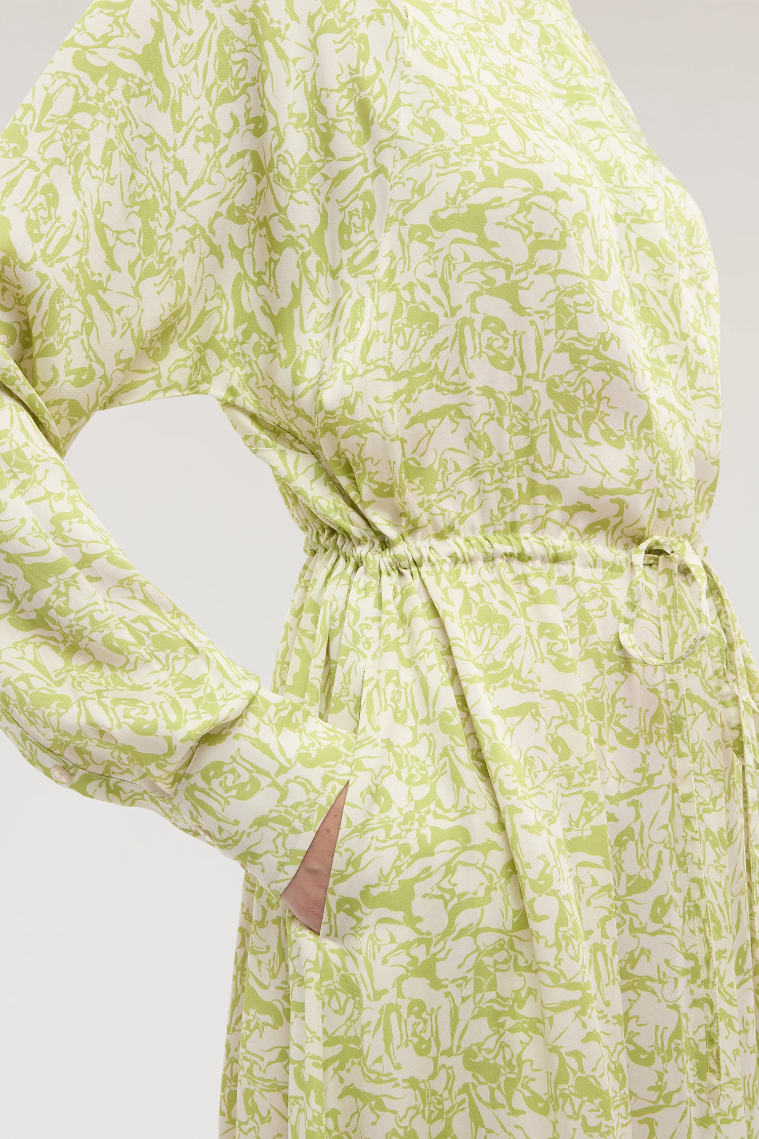 Chemisier dress with viscose twill print