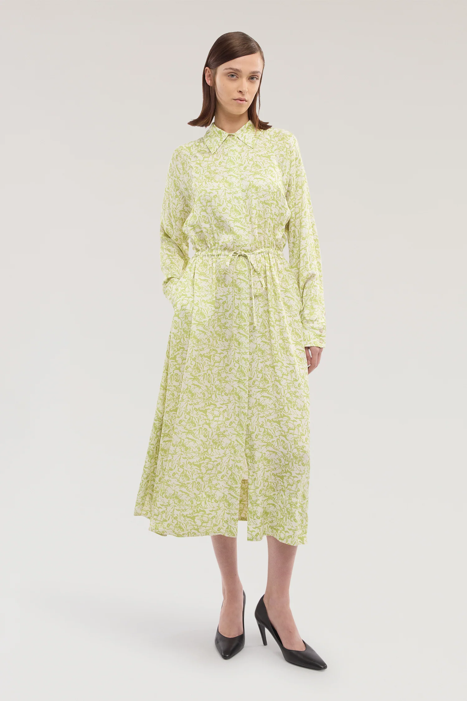 Chemisier dress with viscose twill print - Image 2