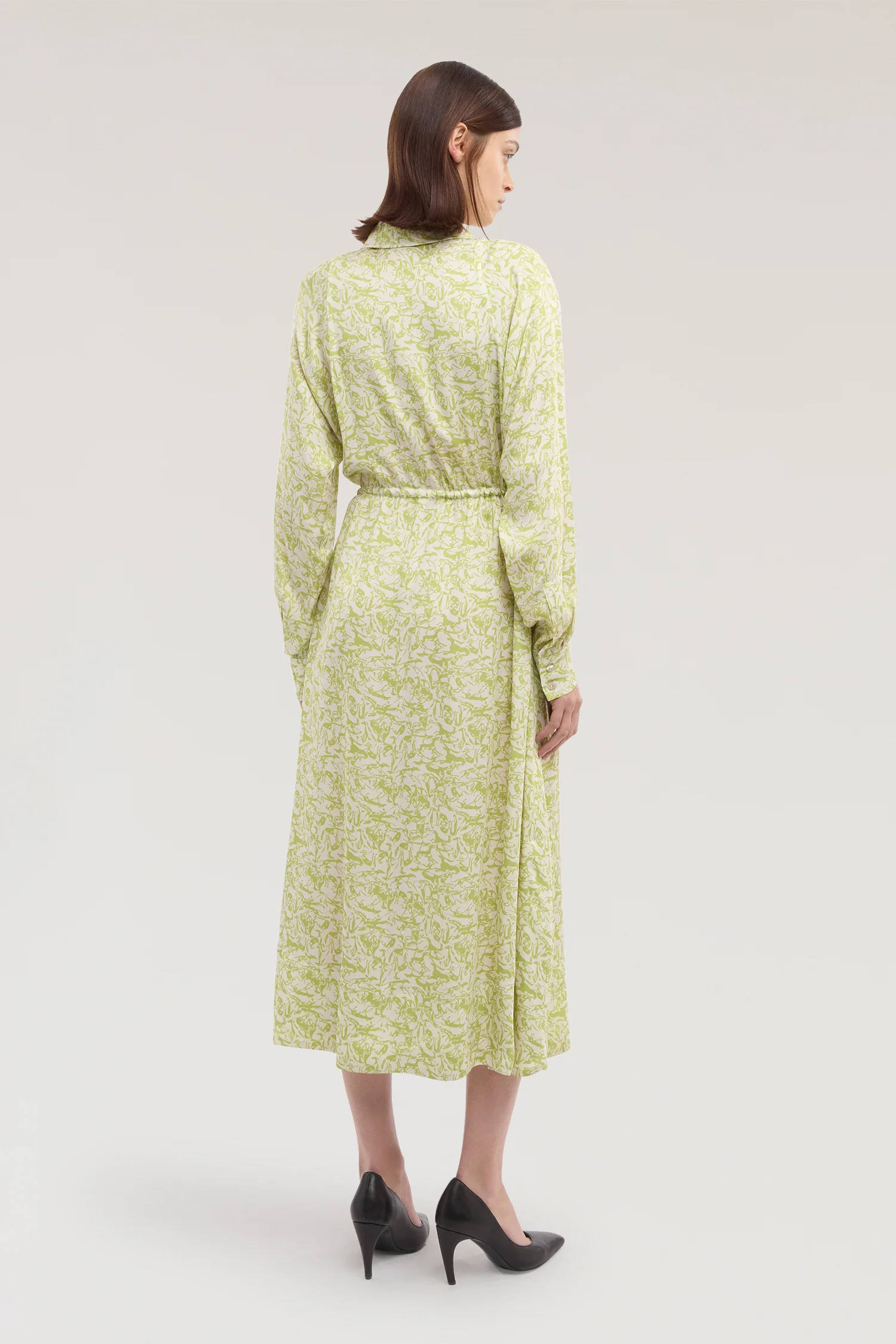 Chemisier dress with viscose twill print - Image 3