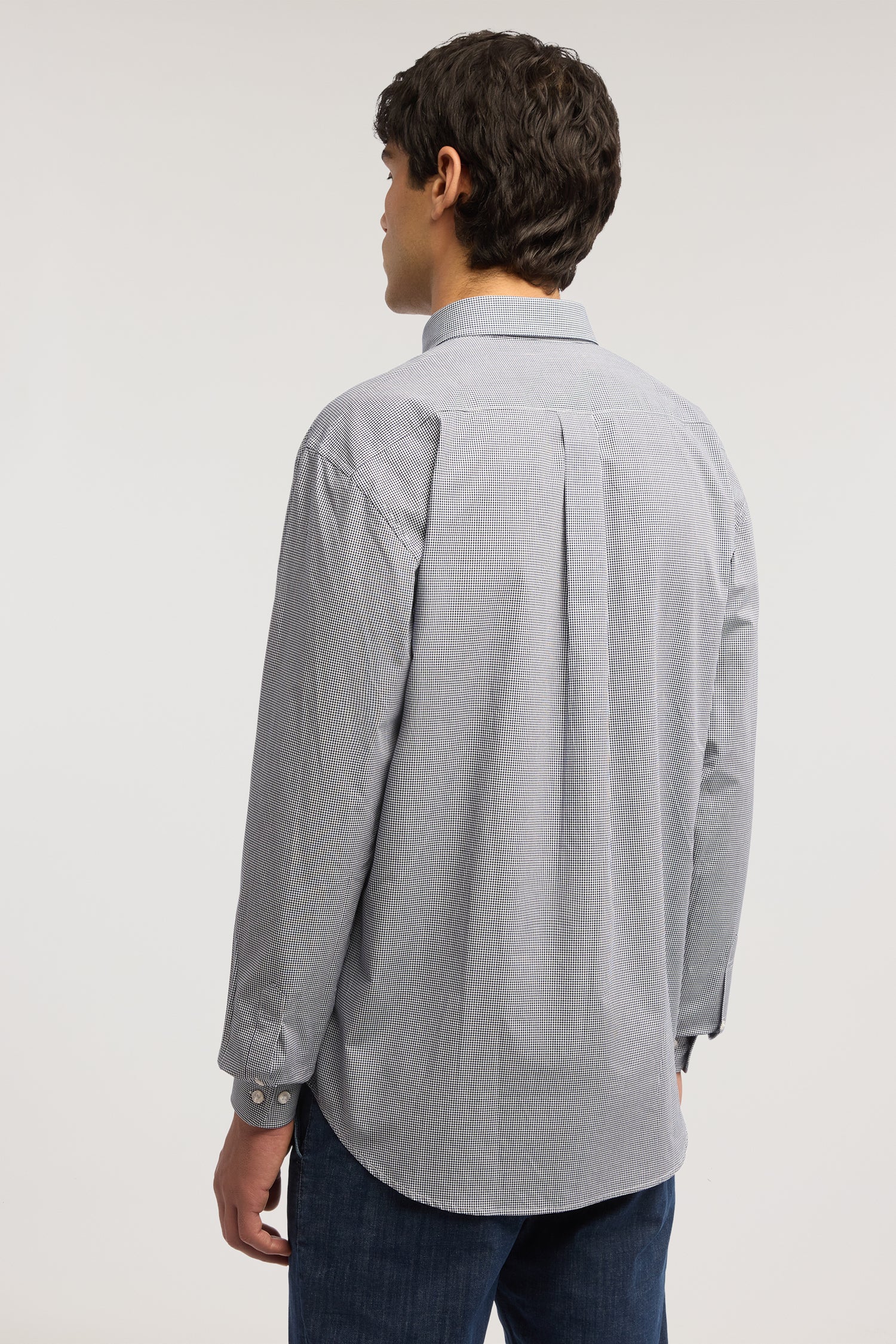 Close-fit cotton gingham shirt - Image 2