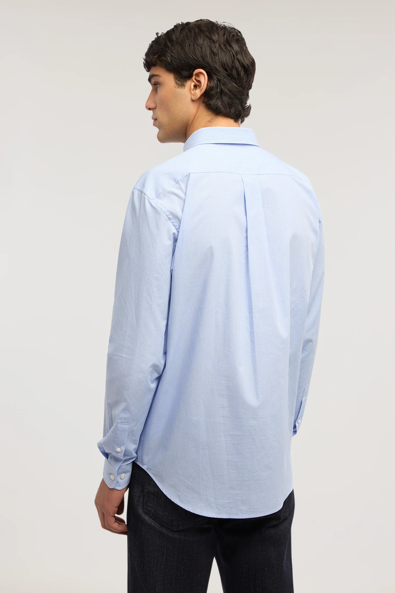 Close-fit cotton gingham shirt - Image 2