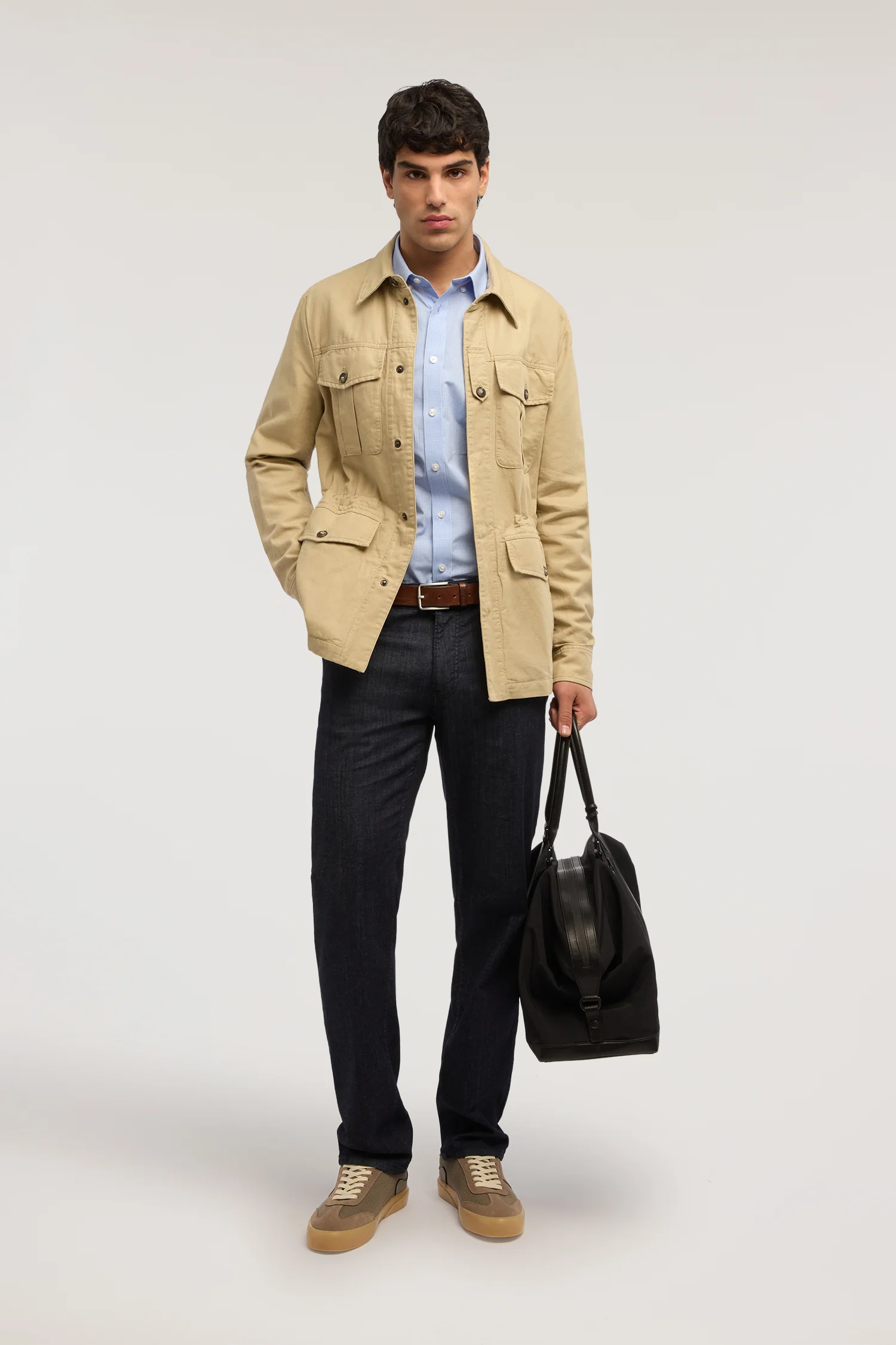 Close-fit cotton gingham shirt - Image 4