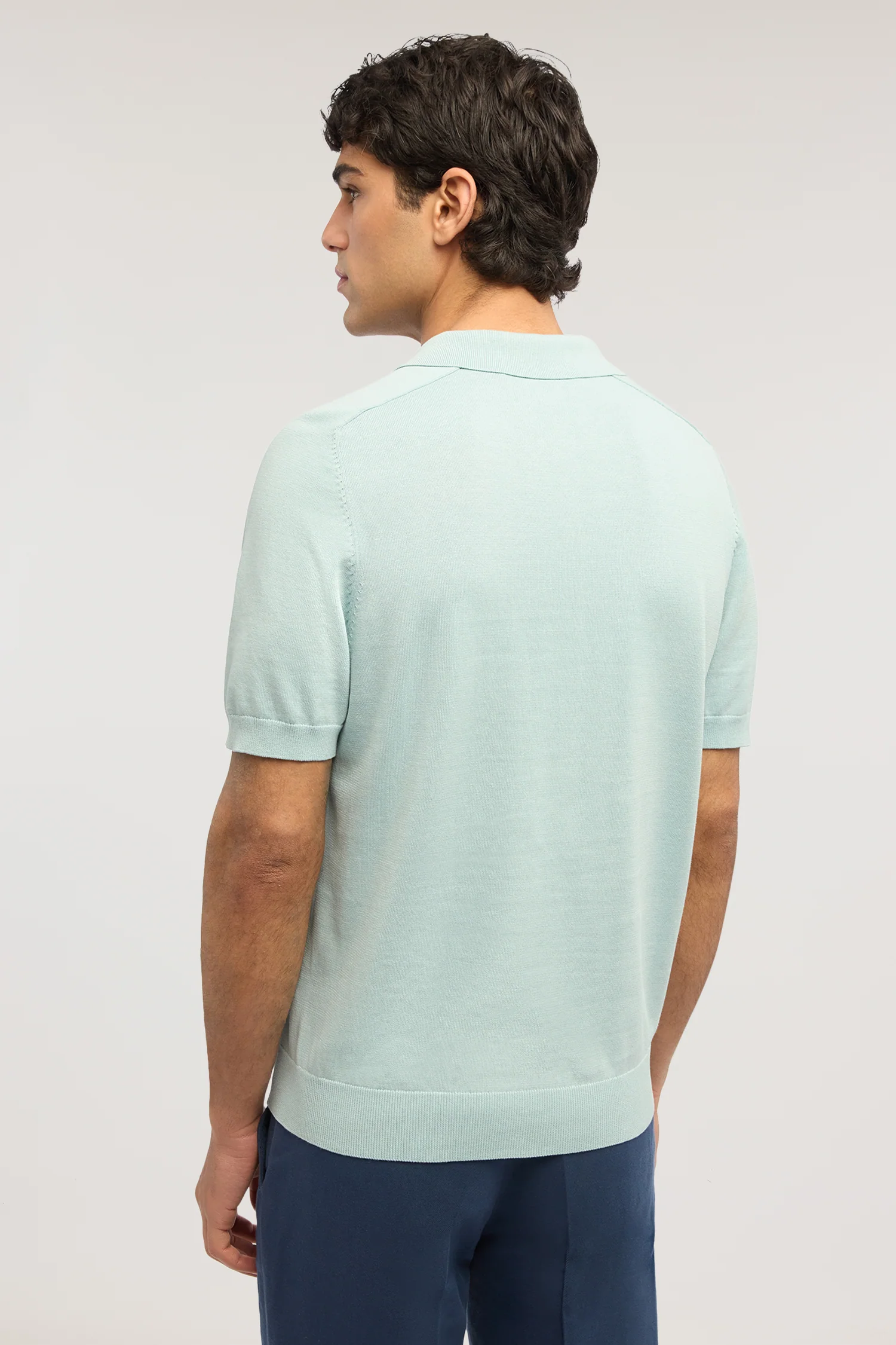 Cotton and linen polo shirt - Image 3