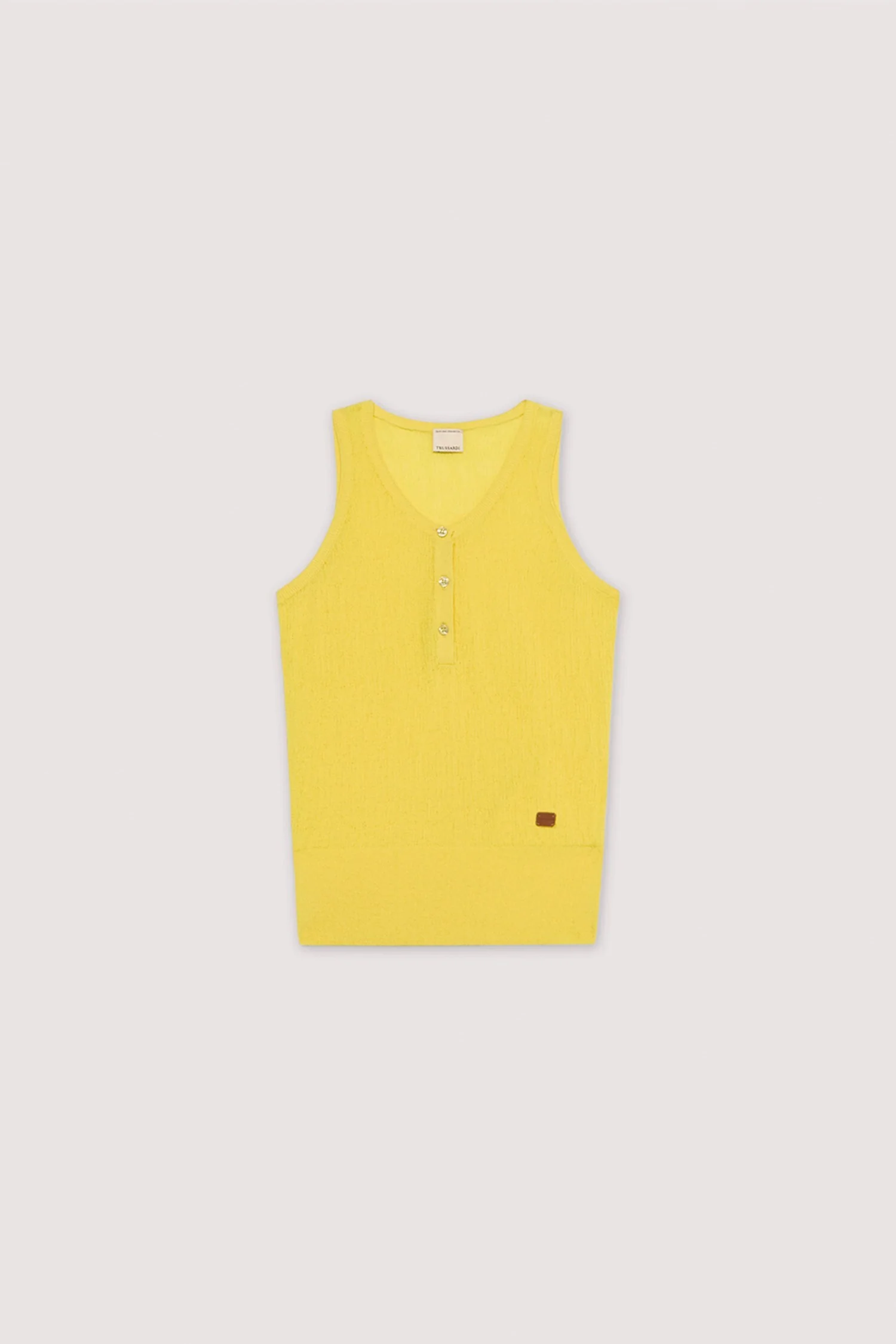 Crepe cotton tank top with 3D texture - Image 5