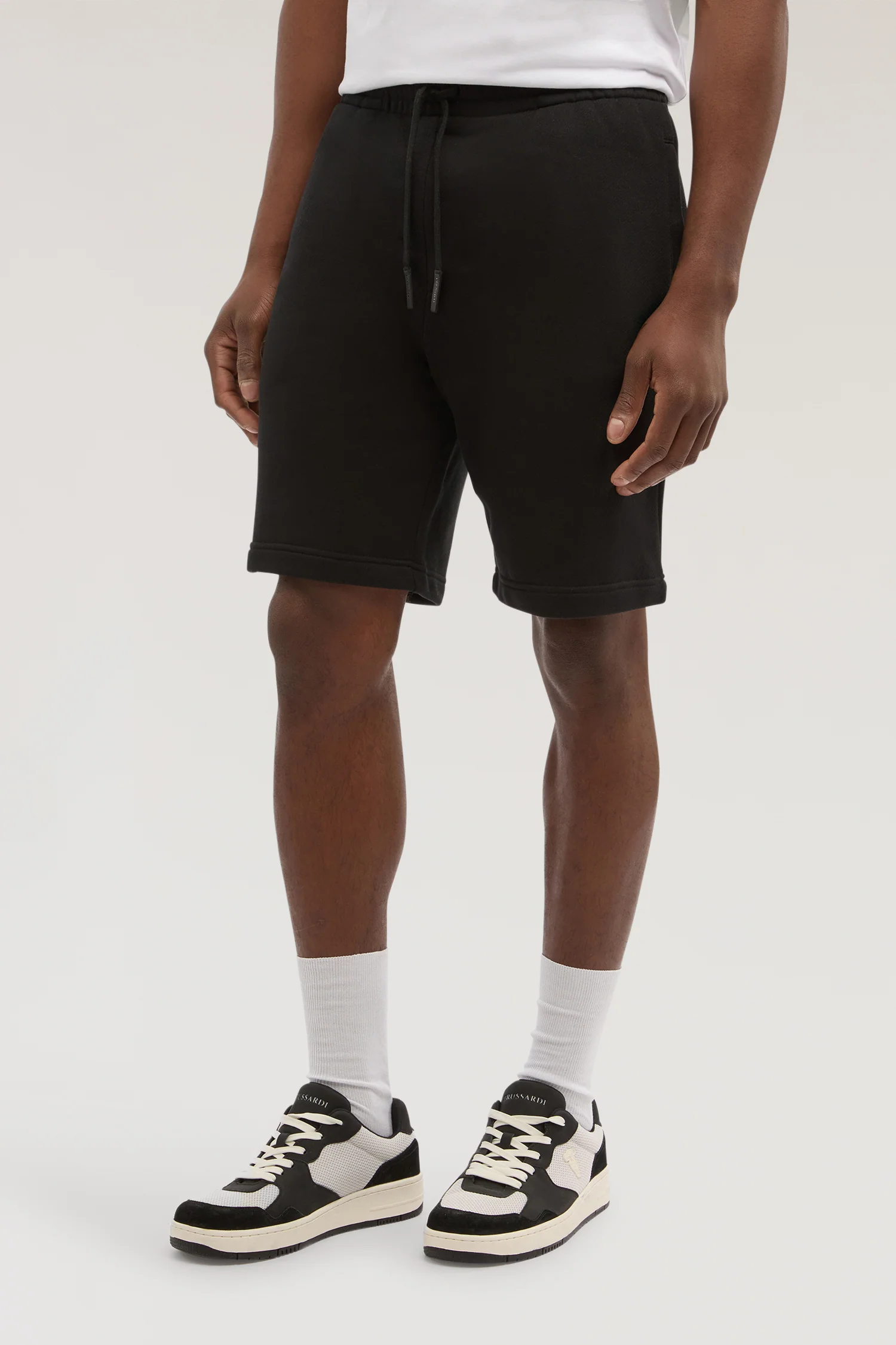 Diagonal jersey Bermuda shorts