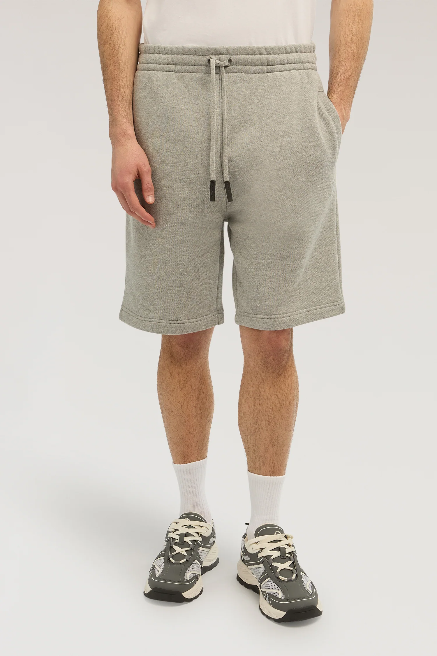 Diagonal jersey Bermuda shorts