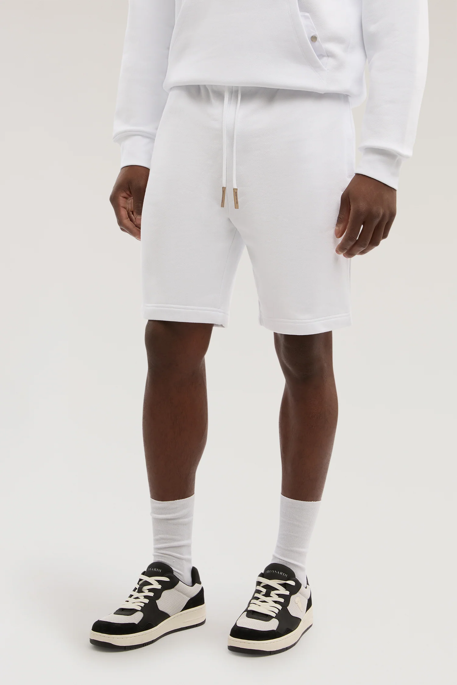 Diagonal jersey Bermuda shorts