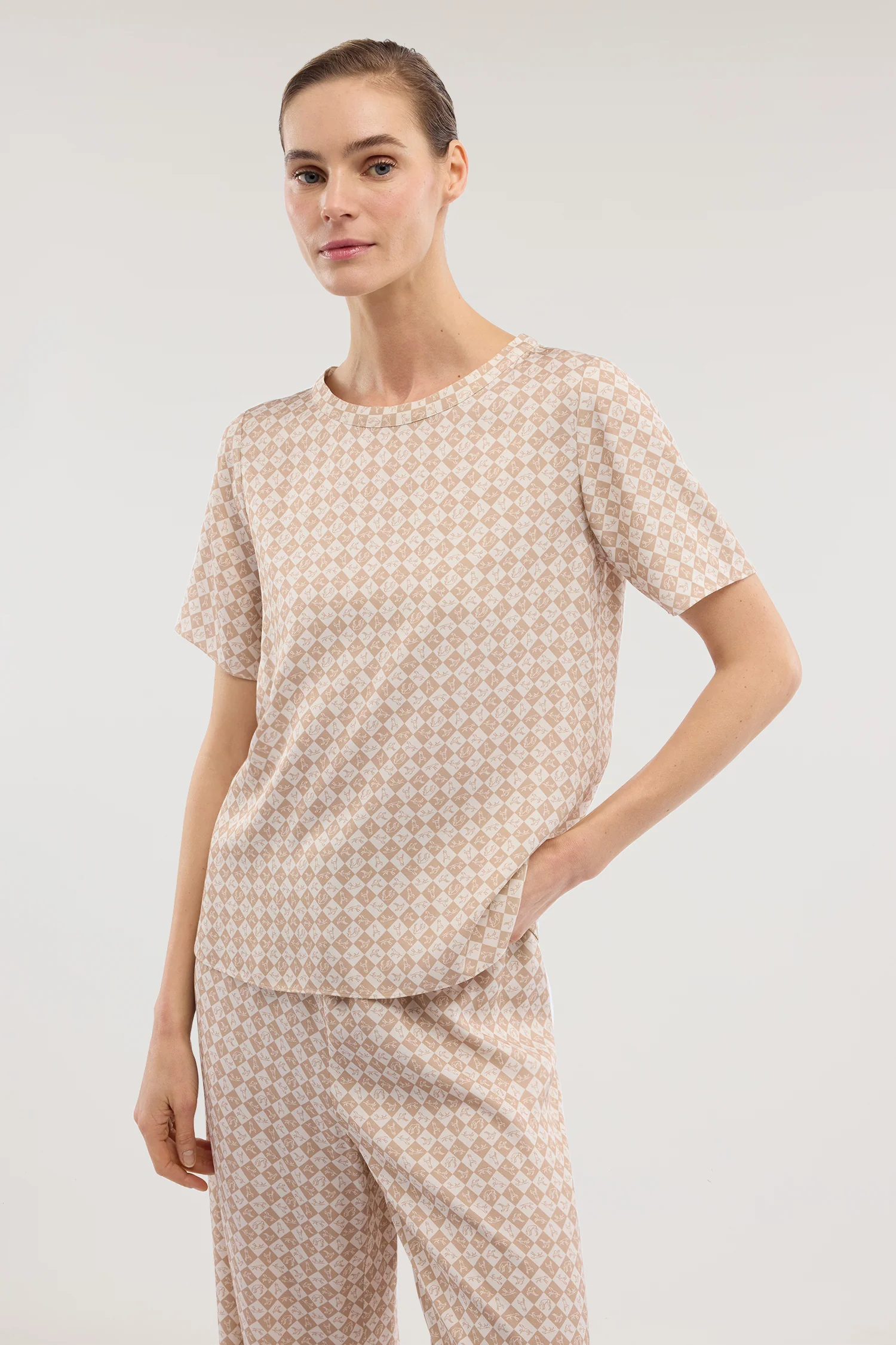 Dogmier T-shirt with viscose print