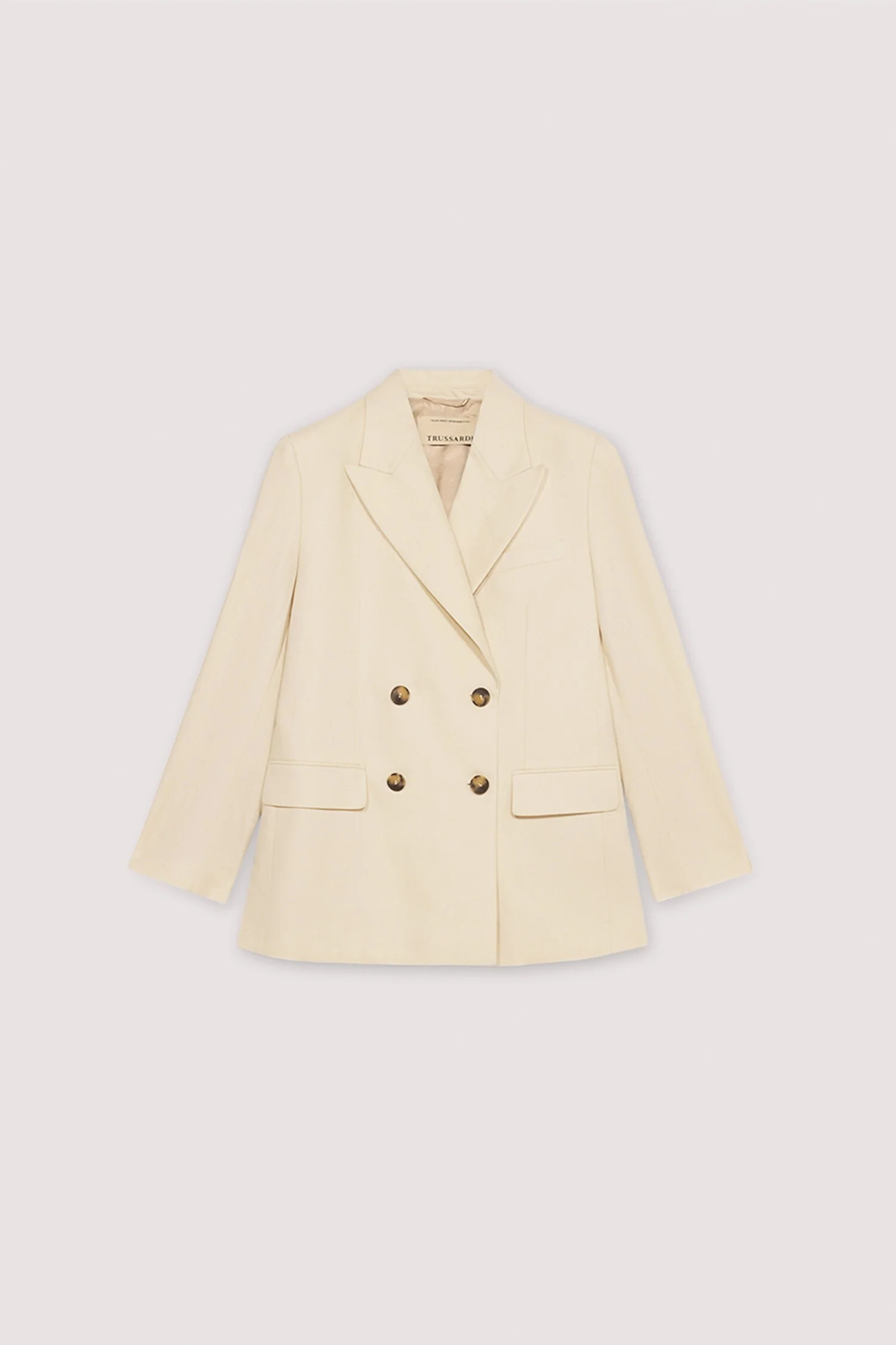 Double-breasted blazer in cotton and linen - Image 5