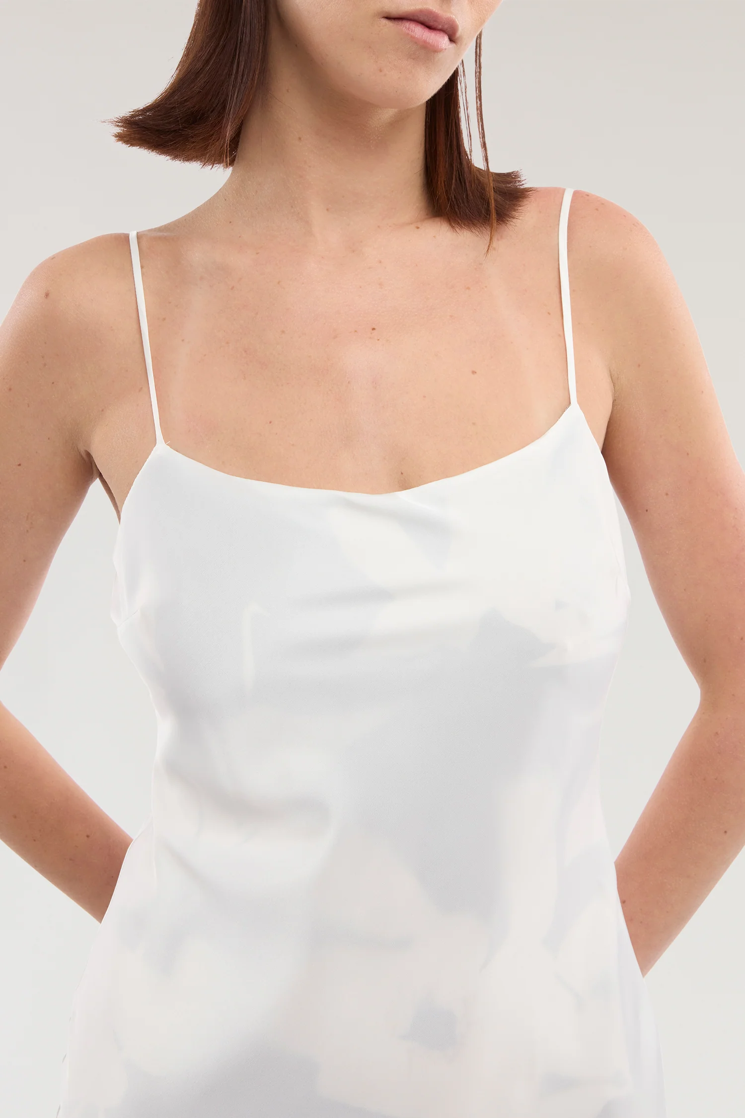 Double-weave satin print dress - Image 3