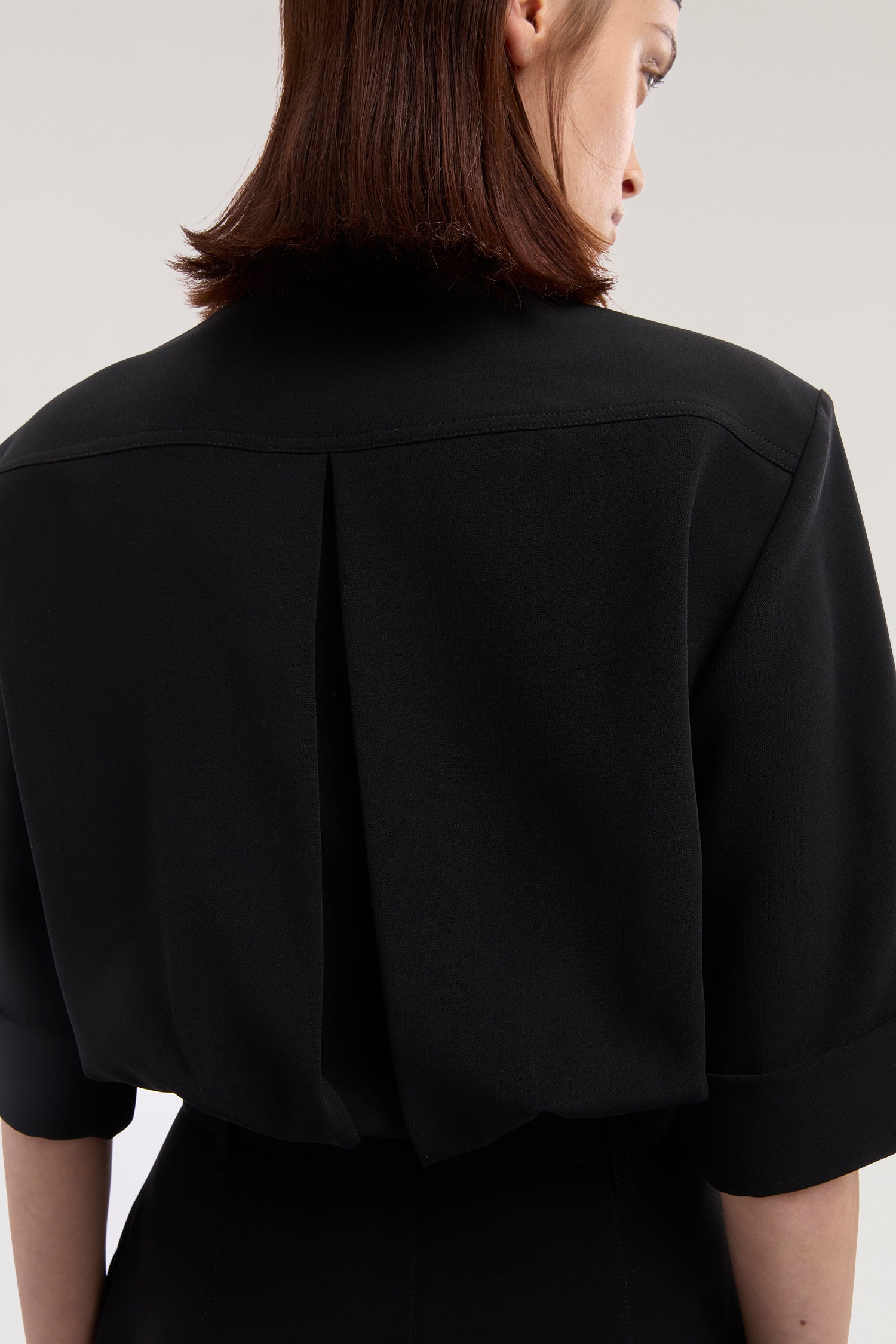 Dress with applied pockets in cady fabric - Image 3