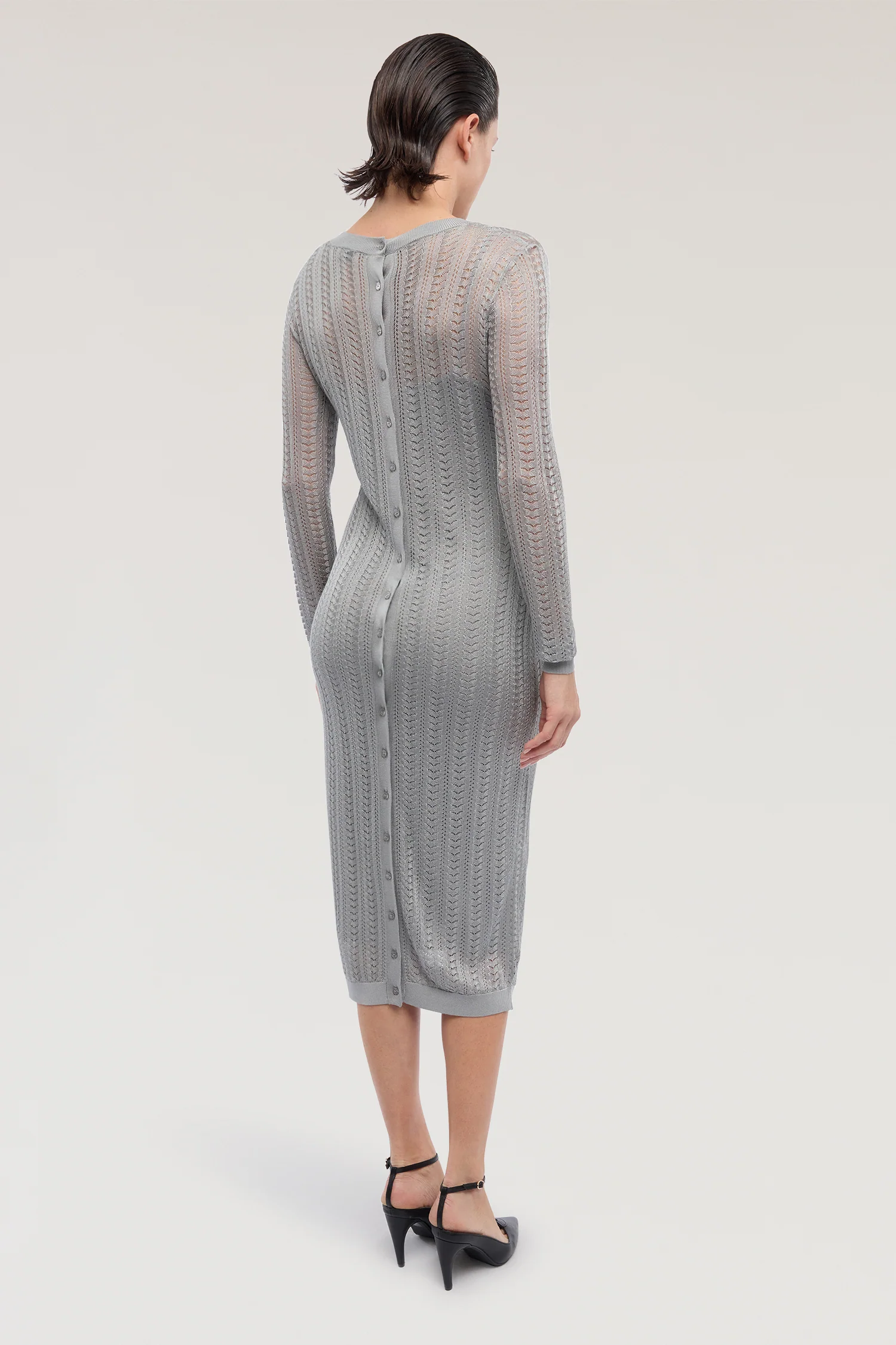 Dress with back buttoning in viscose - Image 3