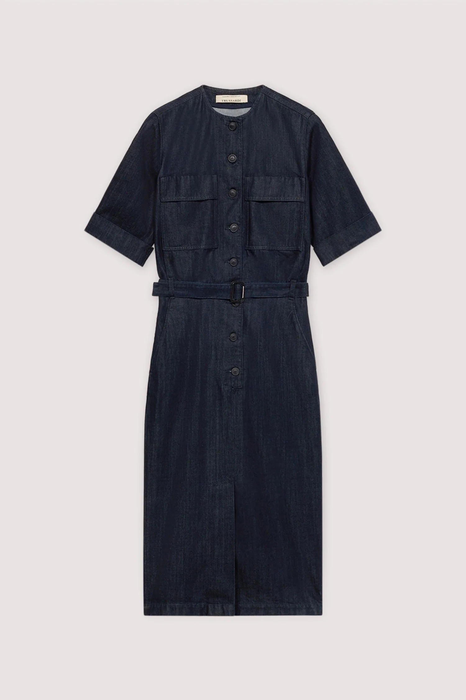 Dress with patch pockets in denim - Image 5