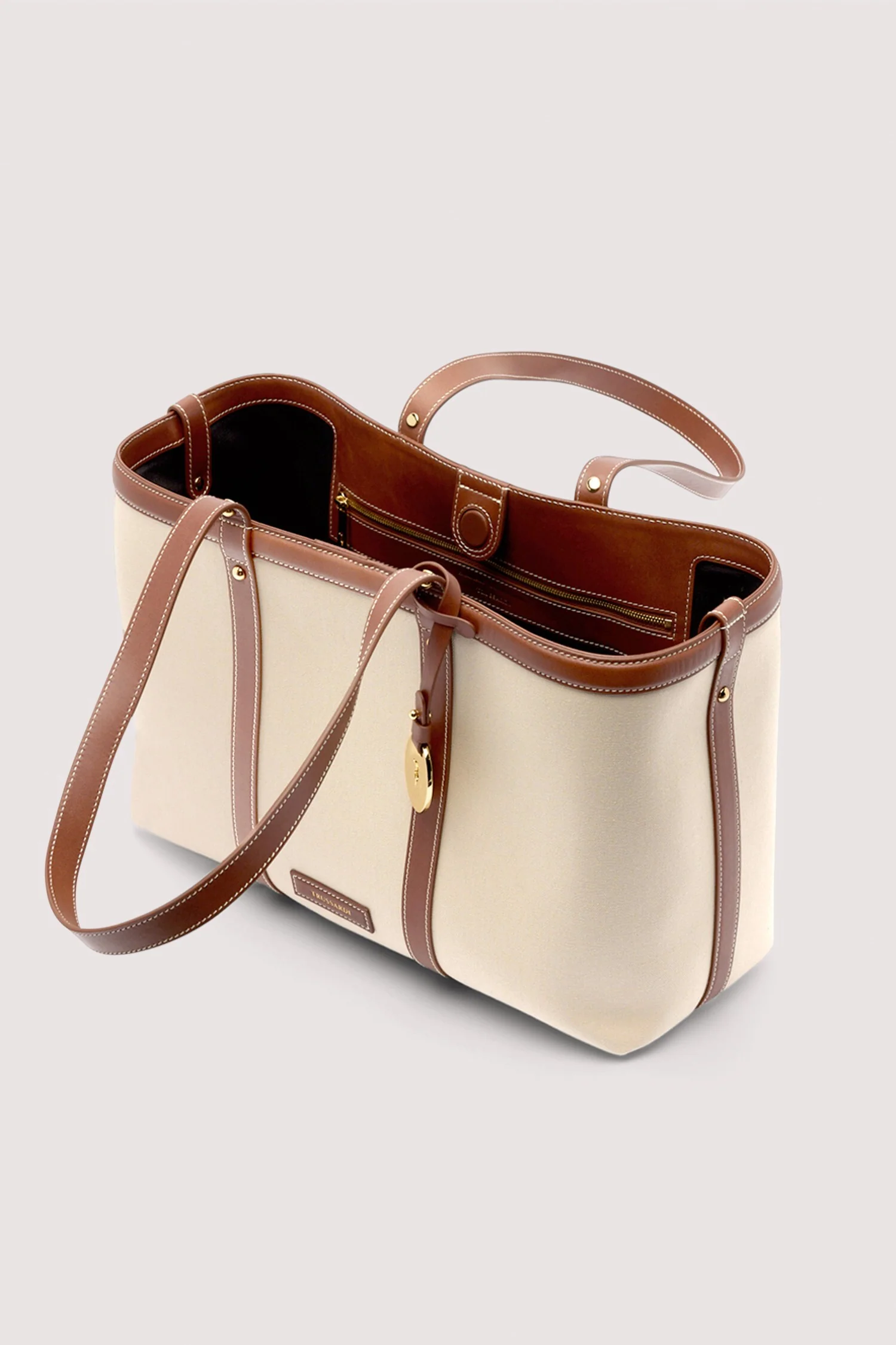 Elba canvas and leather shopper bag - Image 3