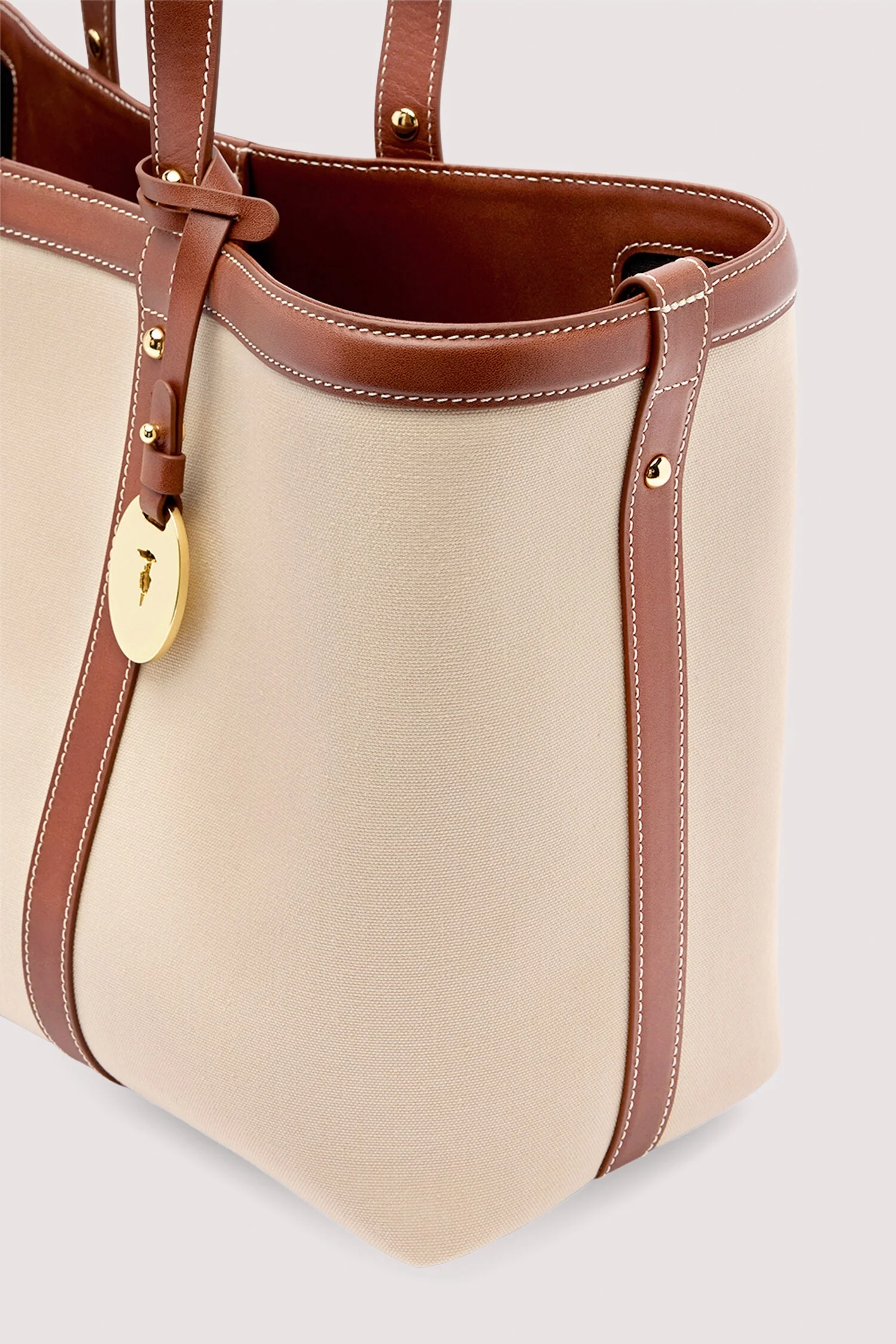Elba canvas and leather shopper bag - Image 4