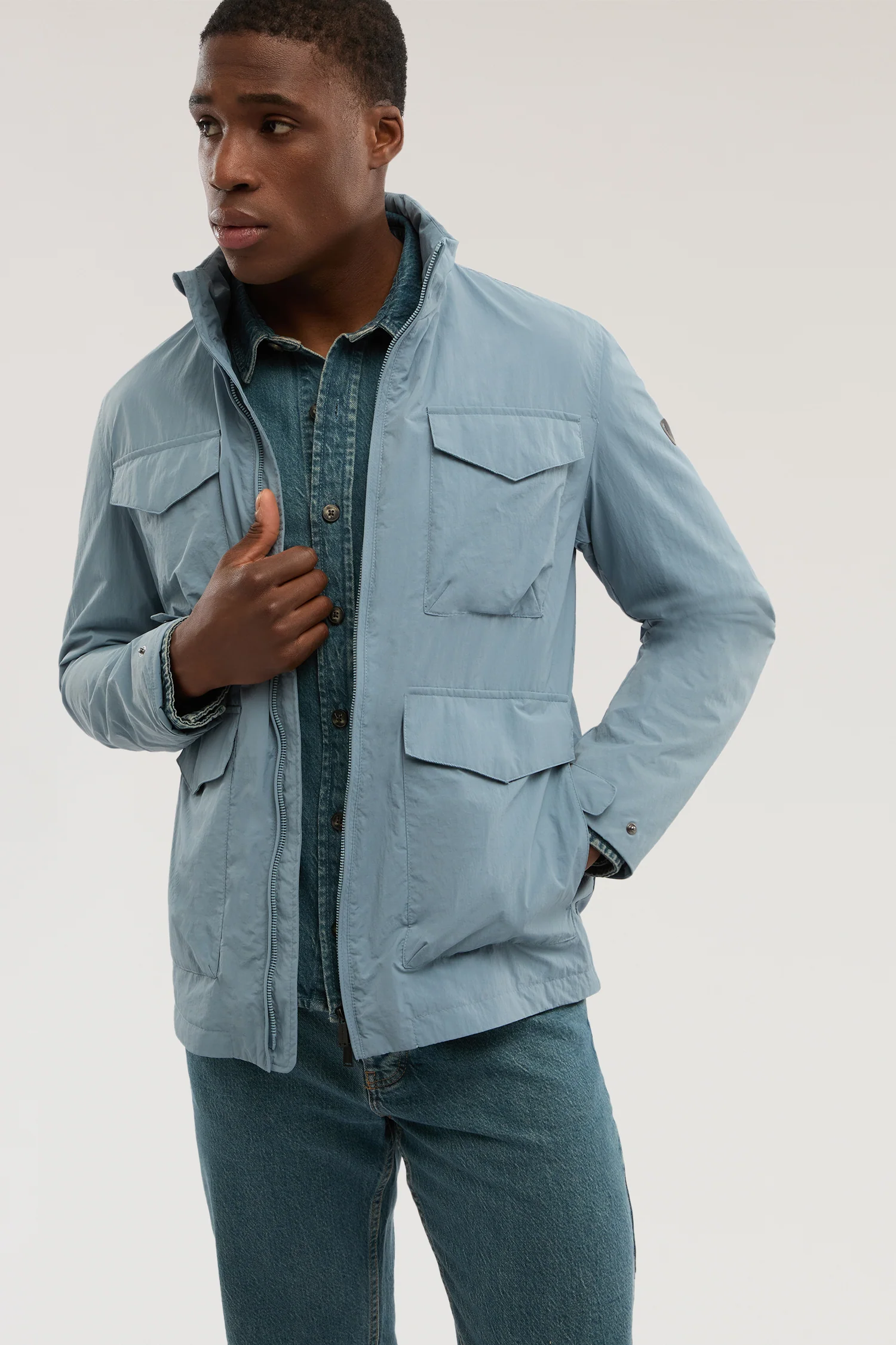 Field jacket in crinkle nylon - Image 4