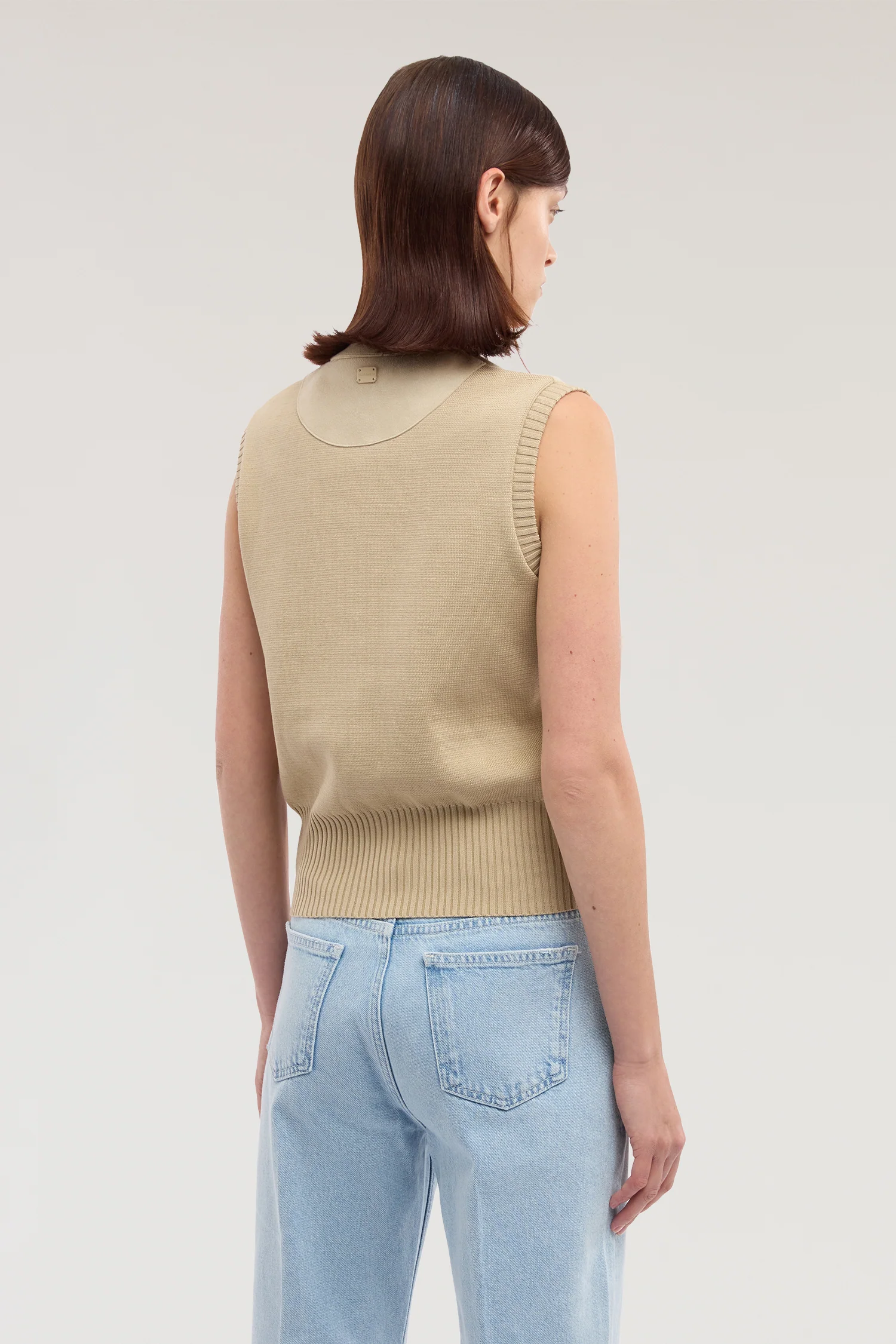 Gilet in suede and cotton jersey - Image 3