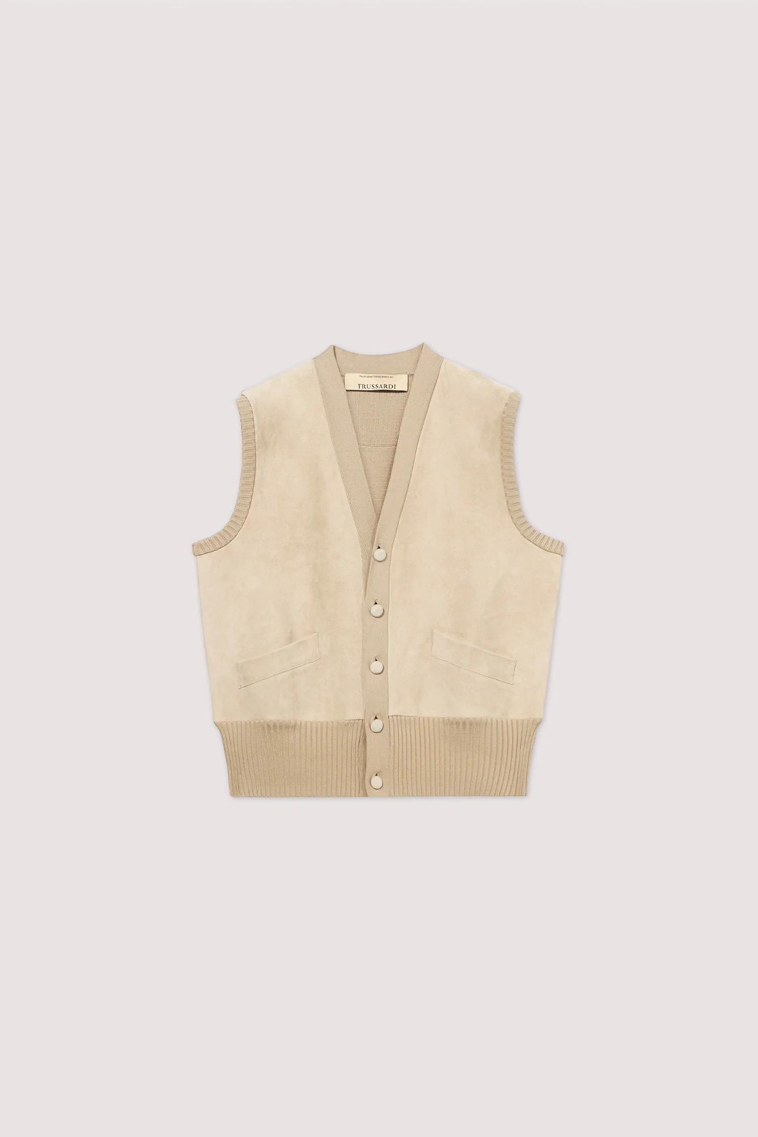 Gilet in suede and cotton jersey - Image 5