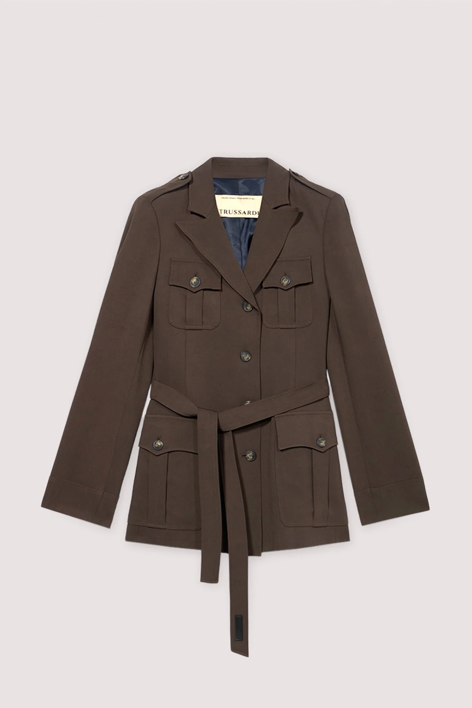 Jacket with applied pockets in cady fabric - Image 5