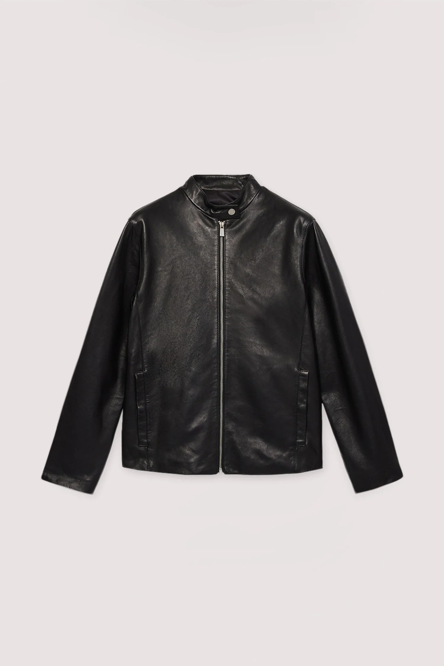 Leather biker jacket - Image 5