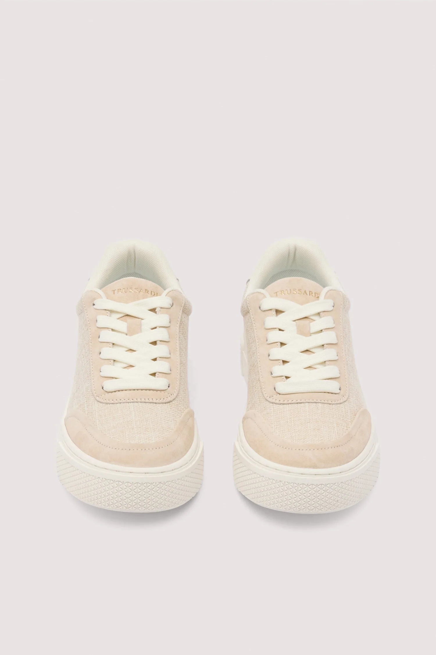 Linen and leather trainers - Image 3
