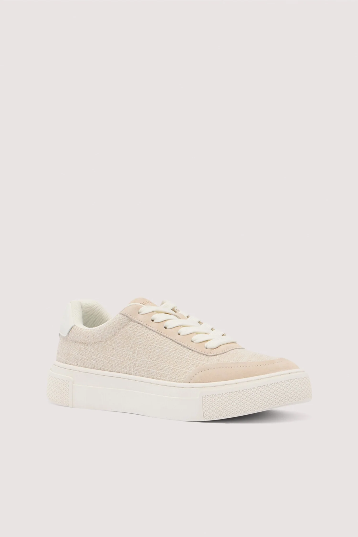 Linen and leather trainers - Image 4