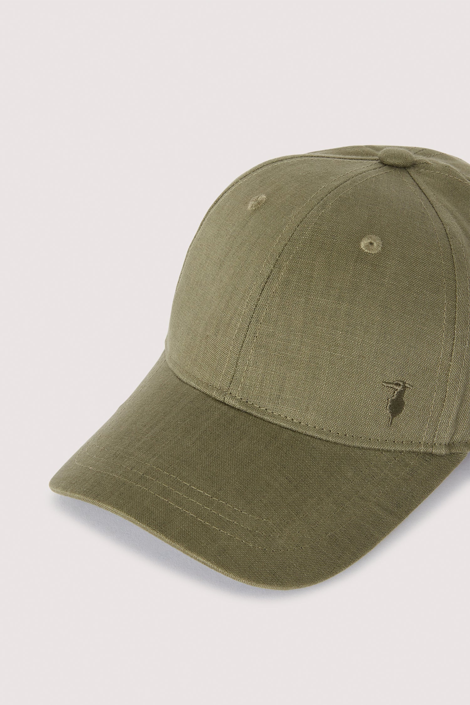 Linen baseball cap with embroidery - Image 3