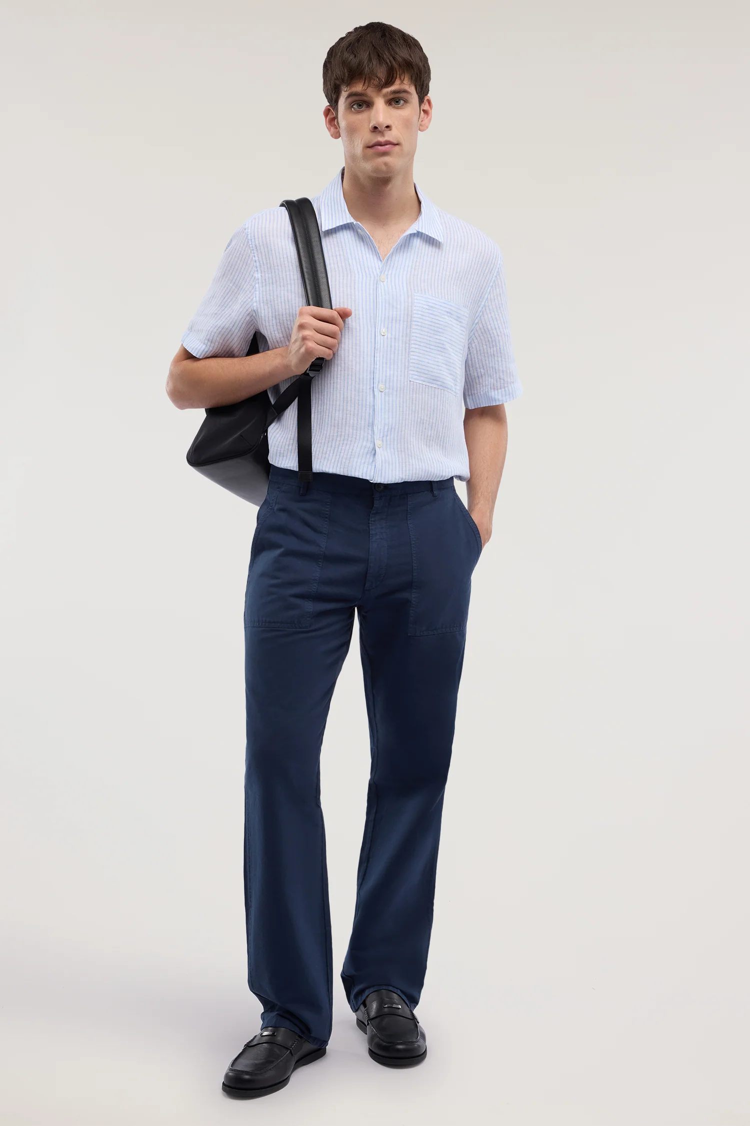 Linen-blend fatigue trousers - Image 4