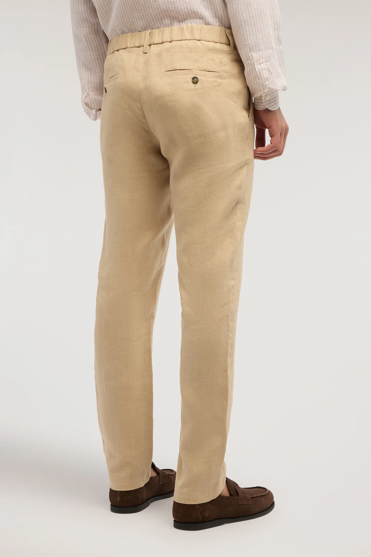 Linen trousers with elastic waist - Image 3