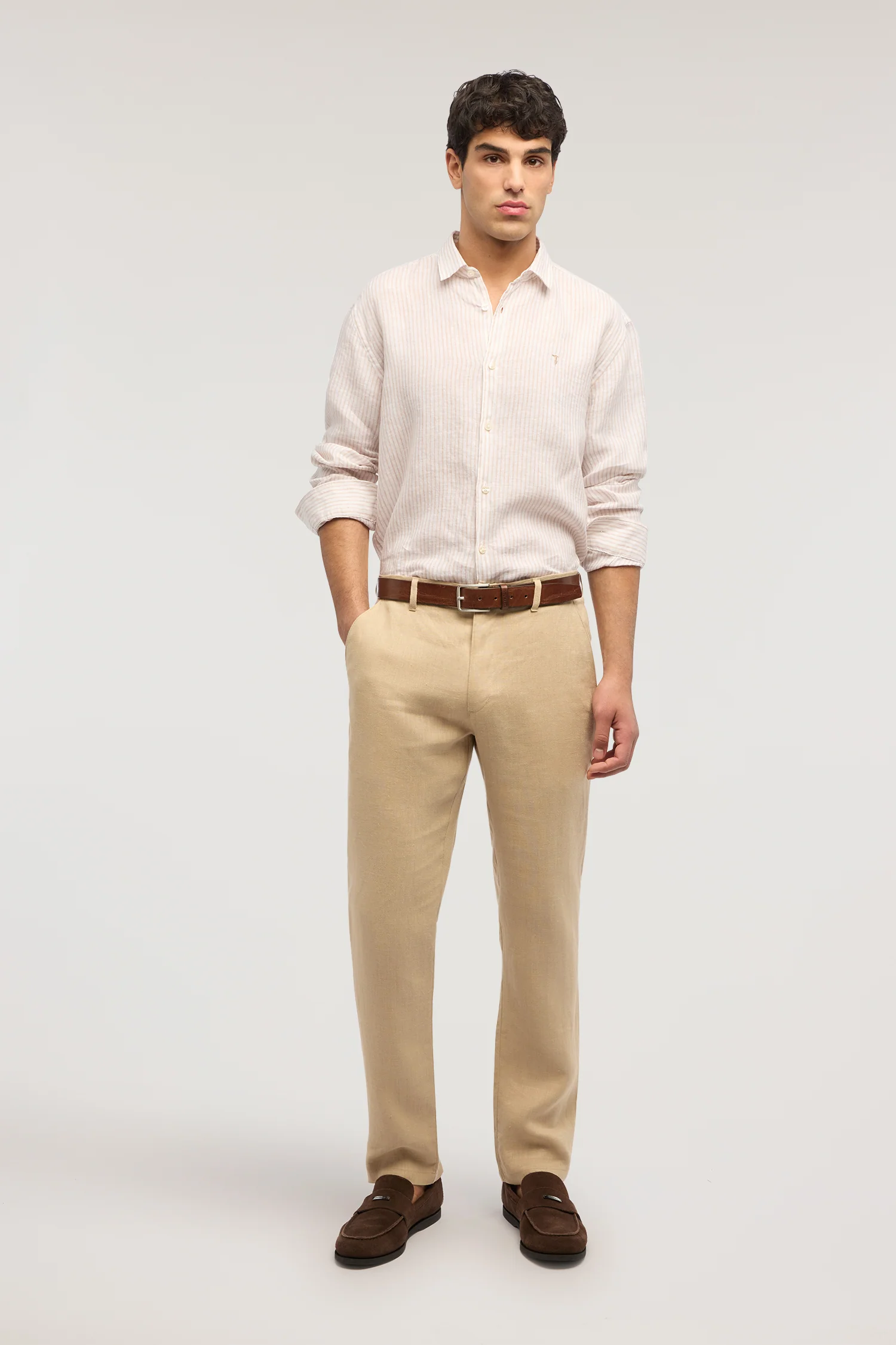 Linen trousers with elastic waist - Image 4