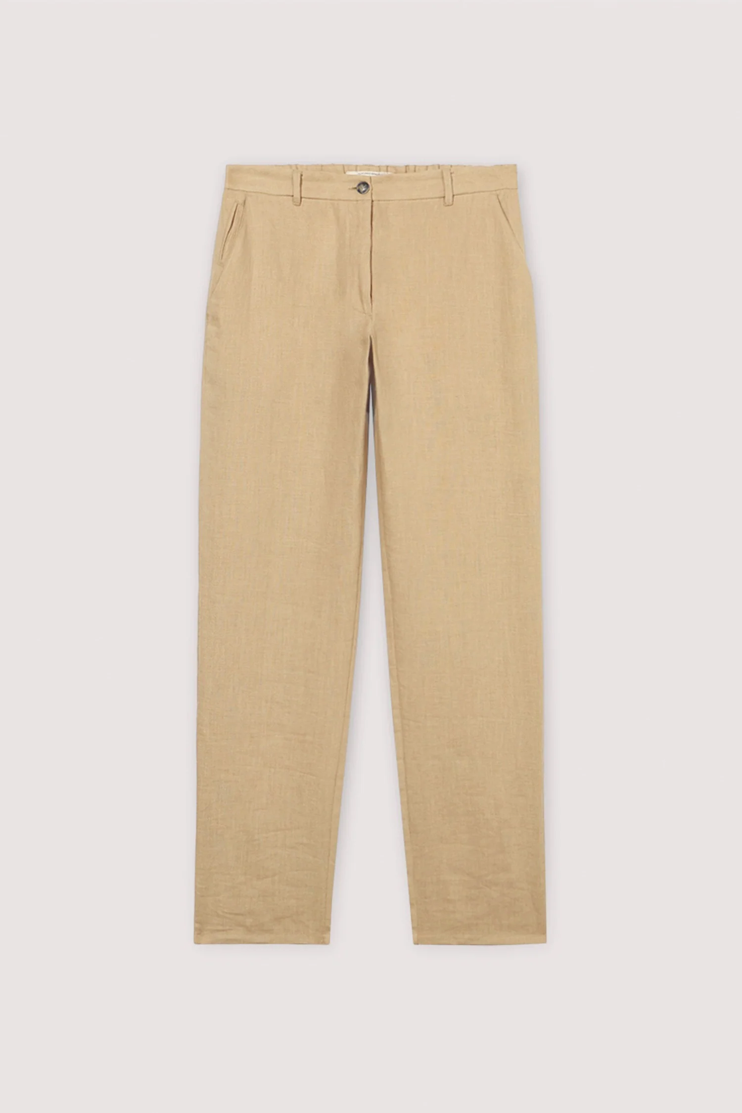 Linen trousers with elastic waist - Image 5