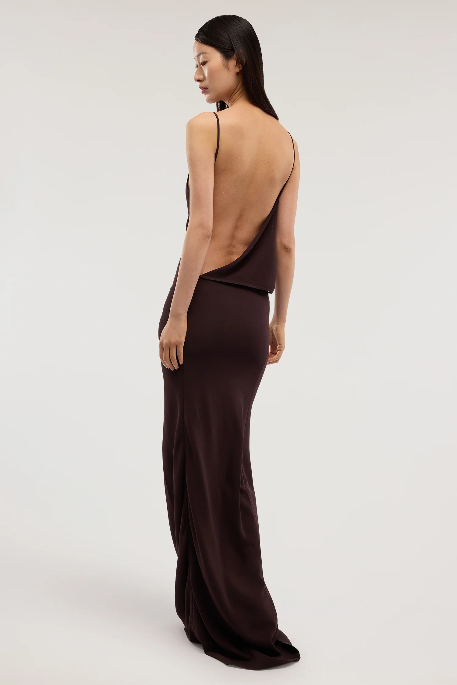 Long dress with back neckline in viscose - Image 3