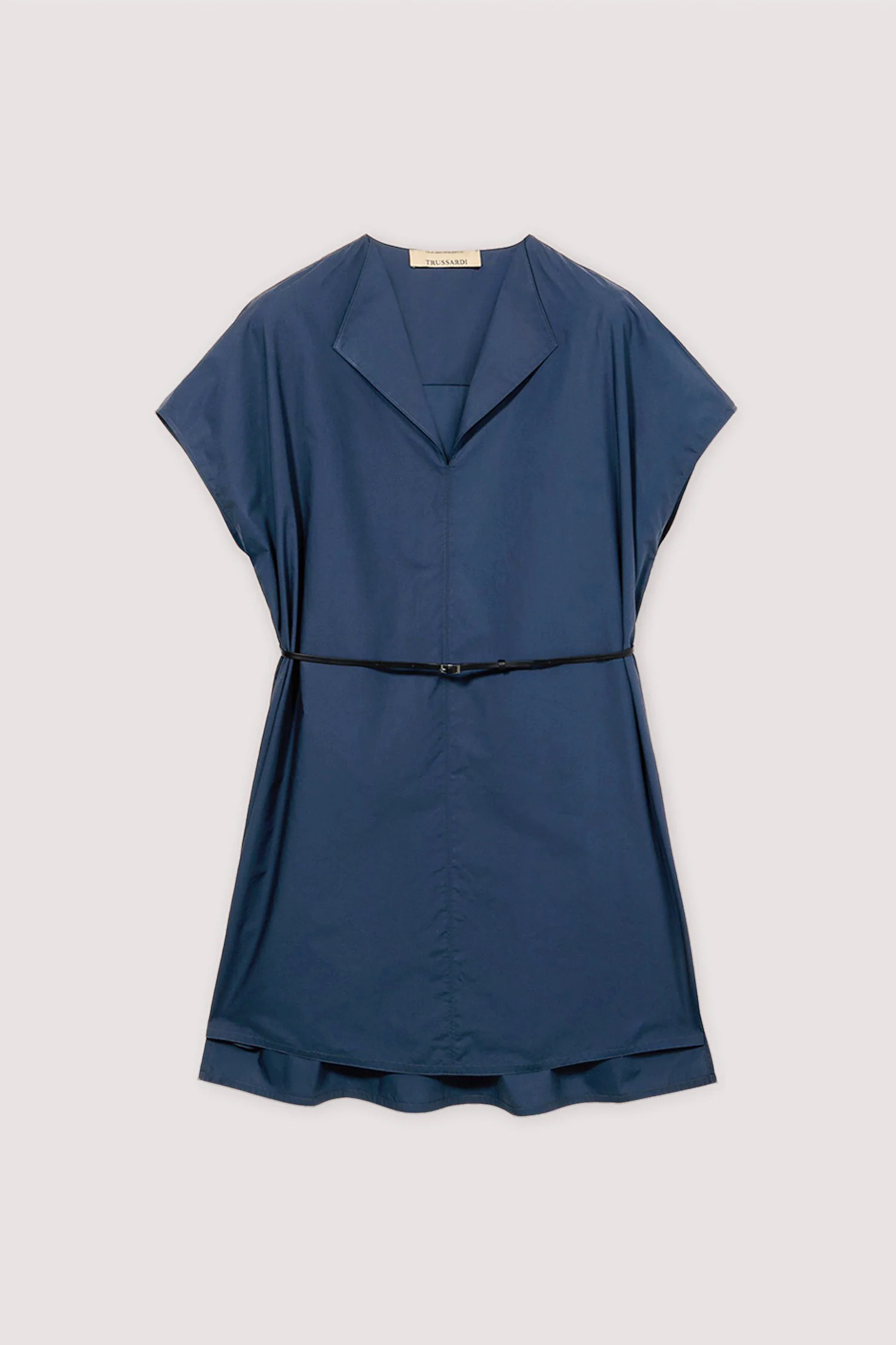 Loose-fitting dress with poplin belt - Image 5