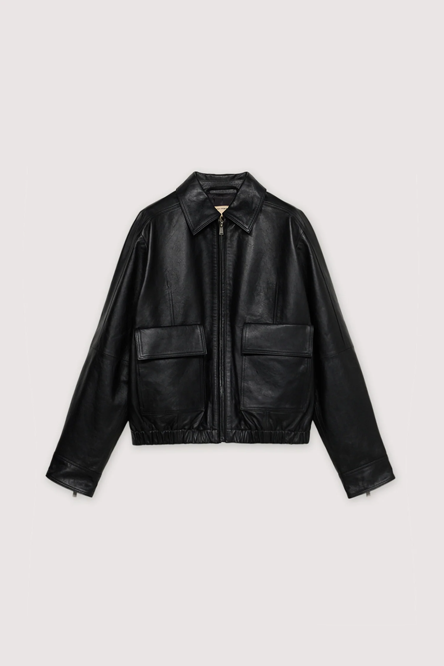 Metal-free leather bomber jacket - Image 5