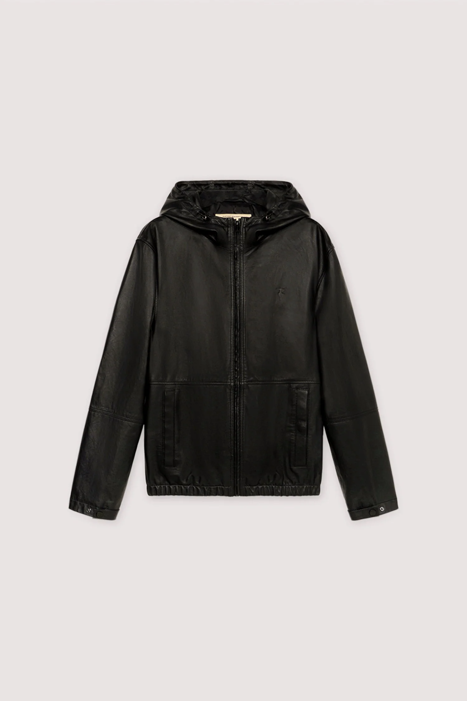 Metal-free leather hooded jacket - Image 5