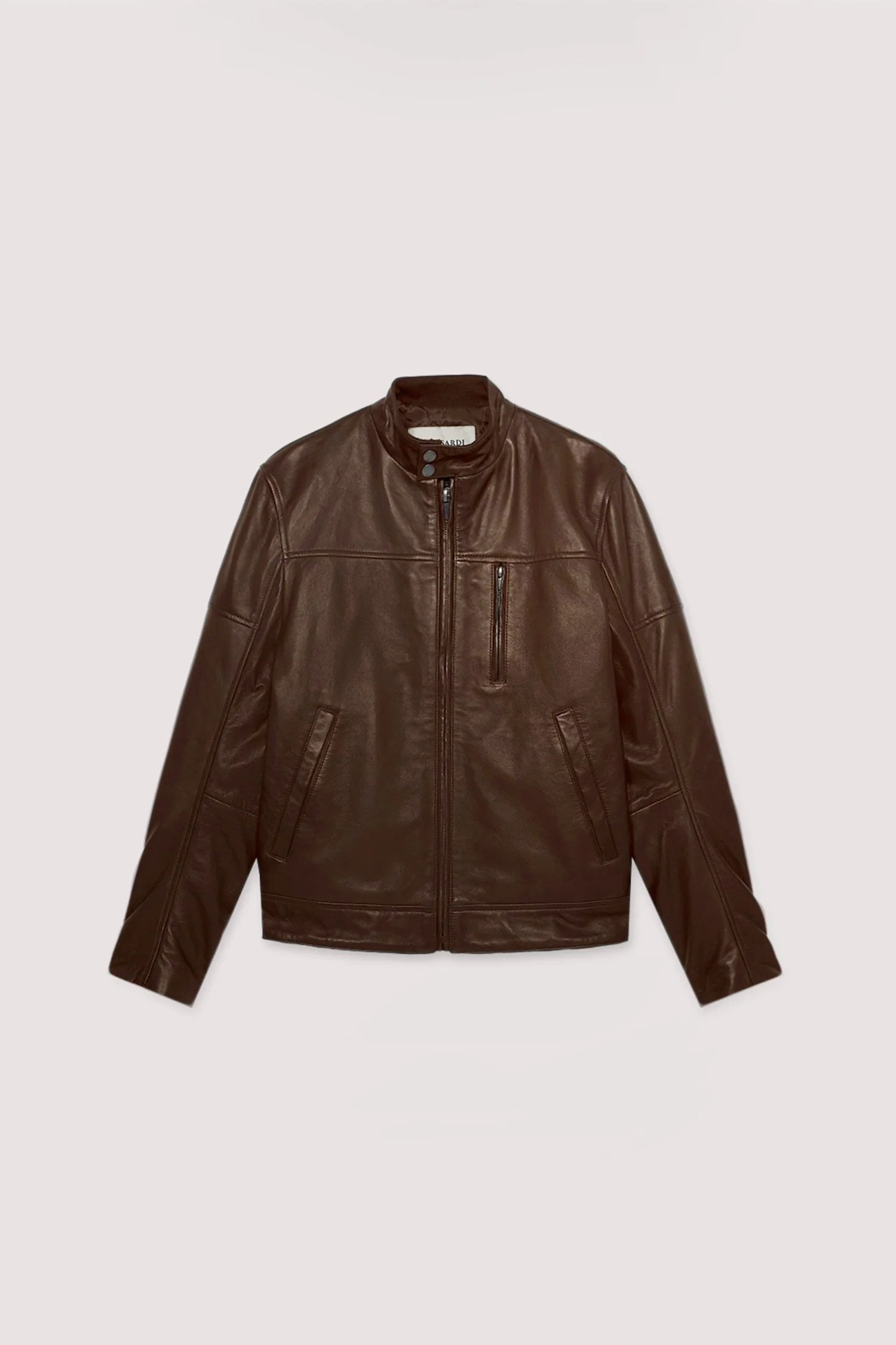 Padded leather biker jacket - Image 5