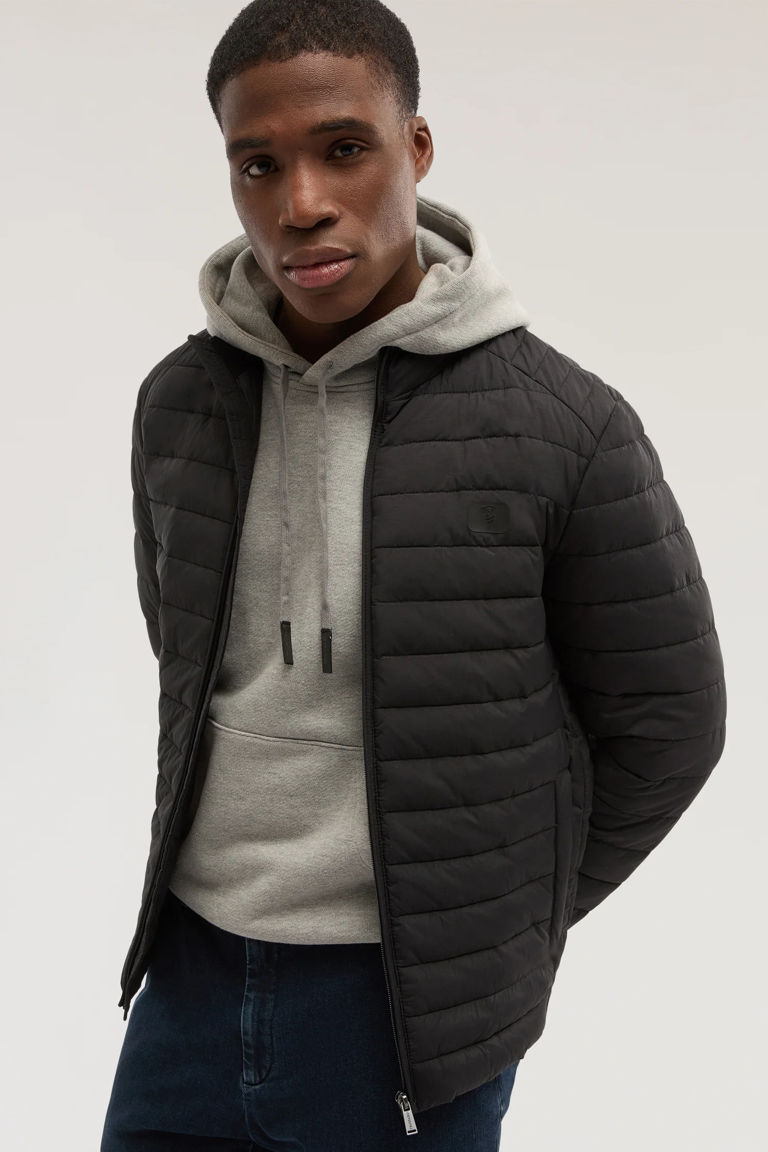 Padded nylon crinkle jacket