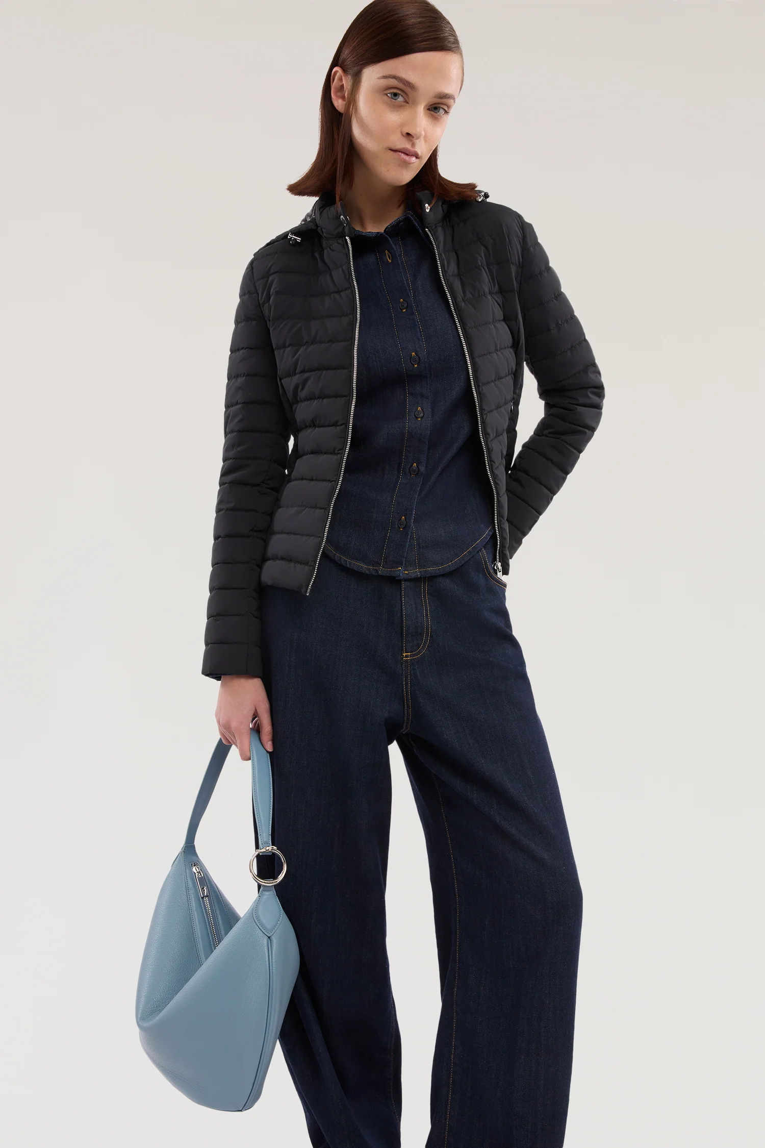 Padded nylon jacket with hood - Image 4