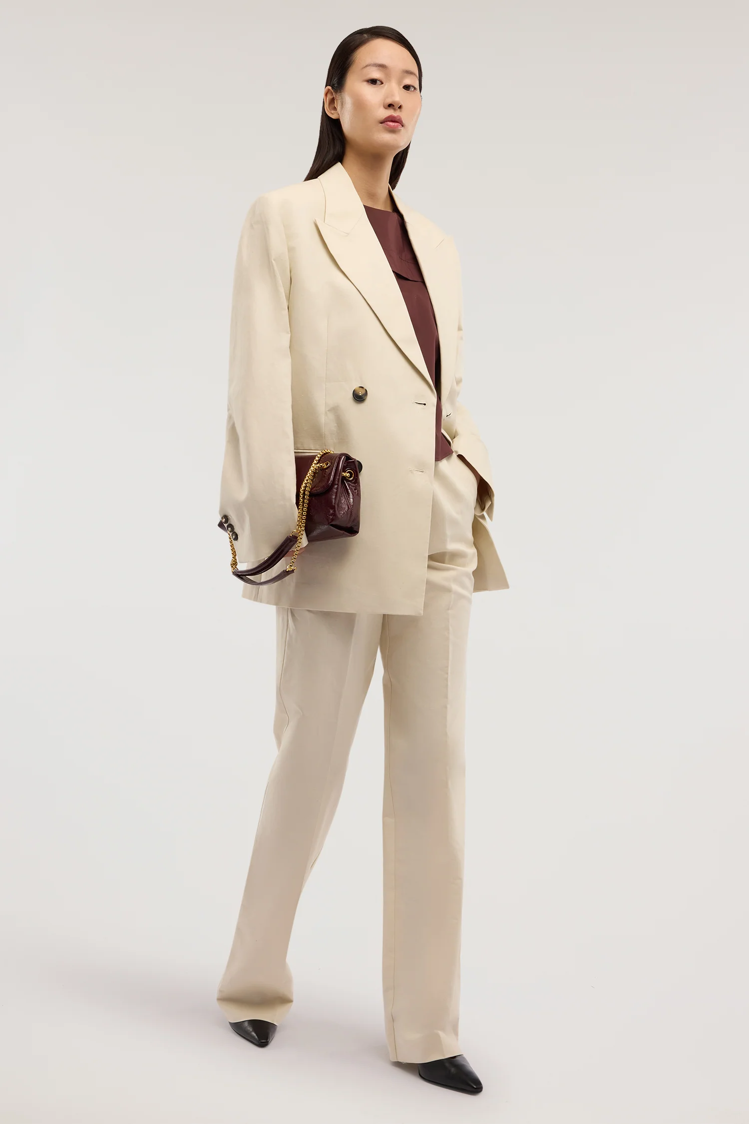 Palazzo trousers in cotton and linen - Image 4