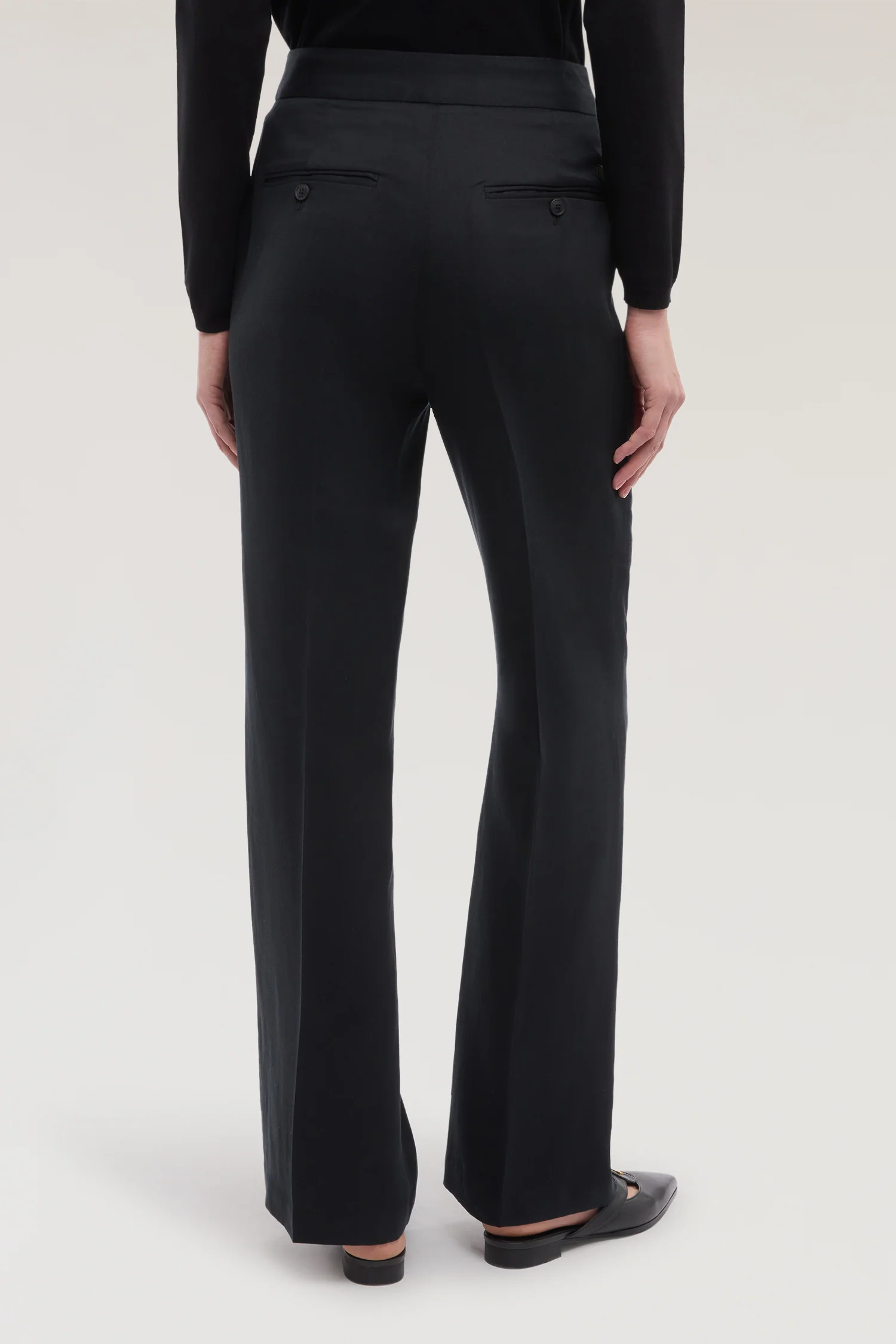 Palazzo trousers in lyocell and linen - Image 3