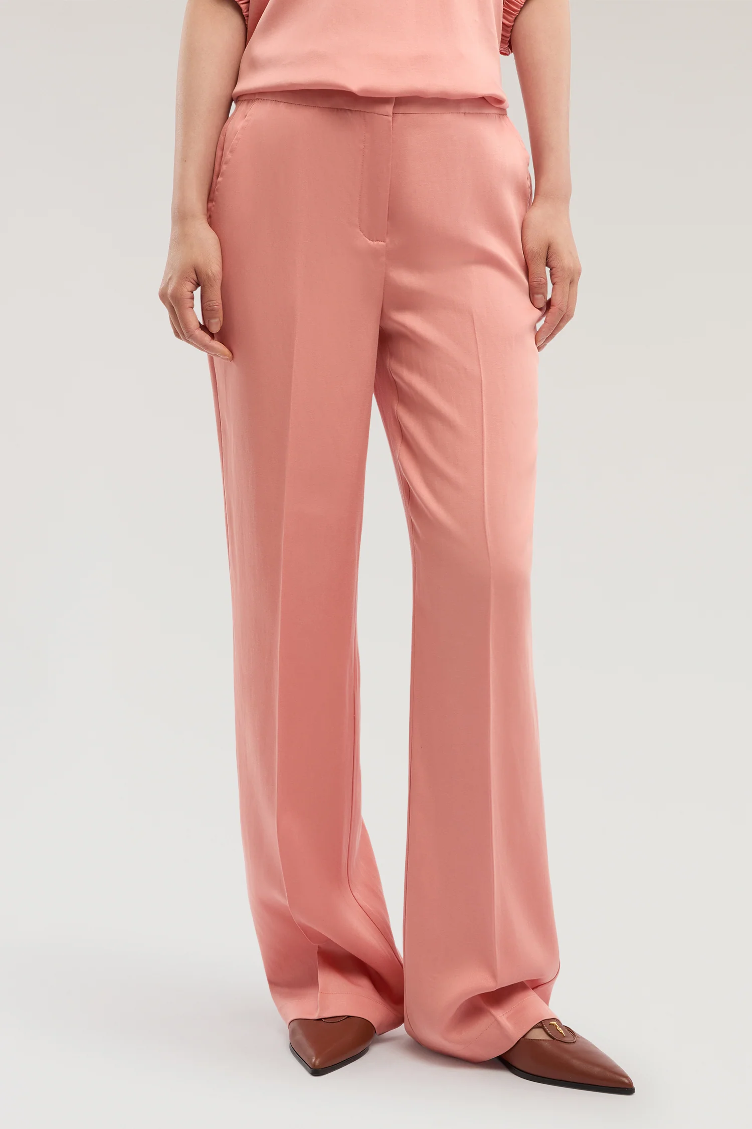 Palazzo trousers in lyocell and linen - Image 2