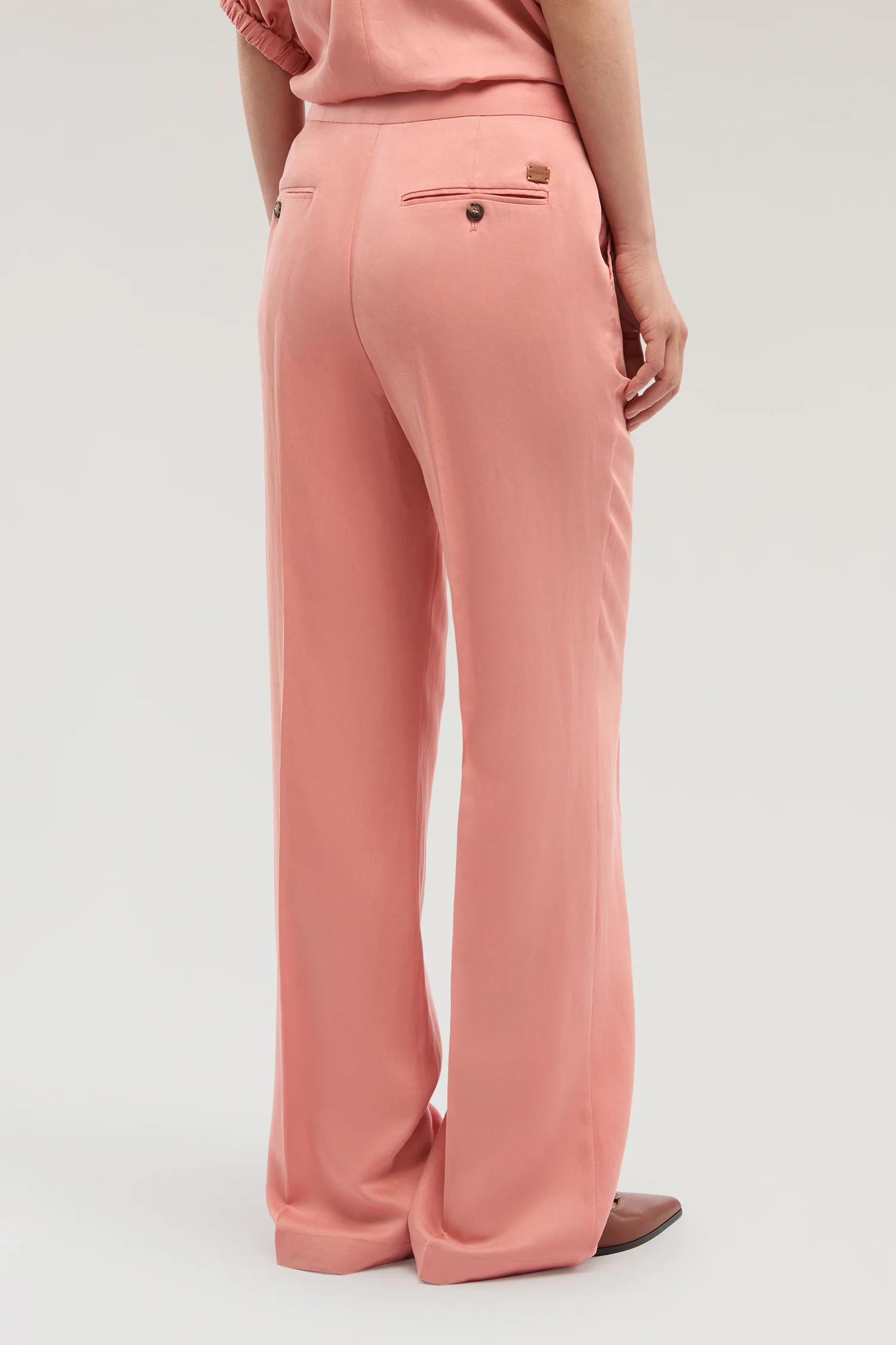 Palazzo trousers in lyocell and linen - Image 3